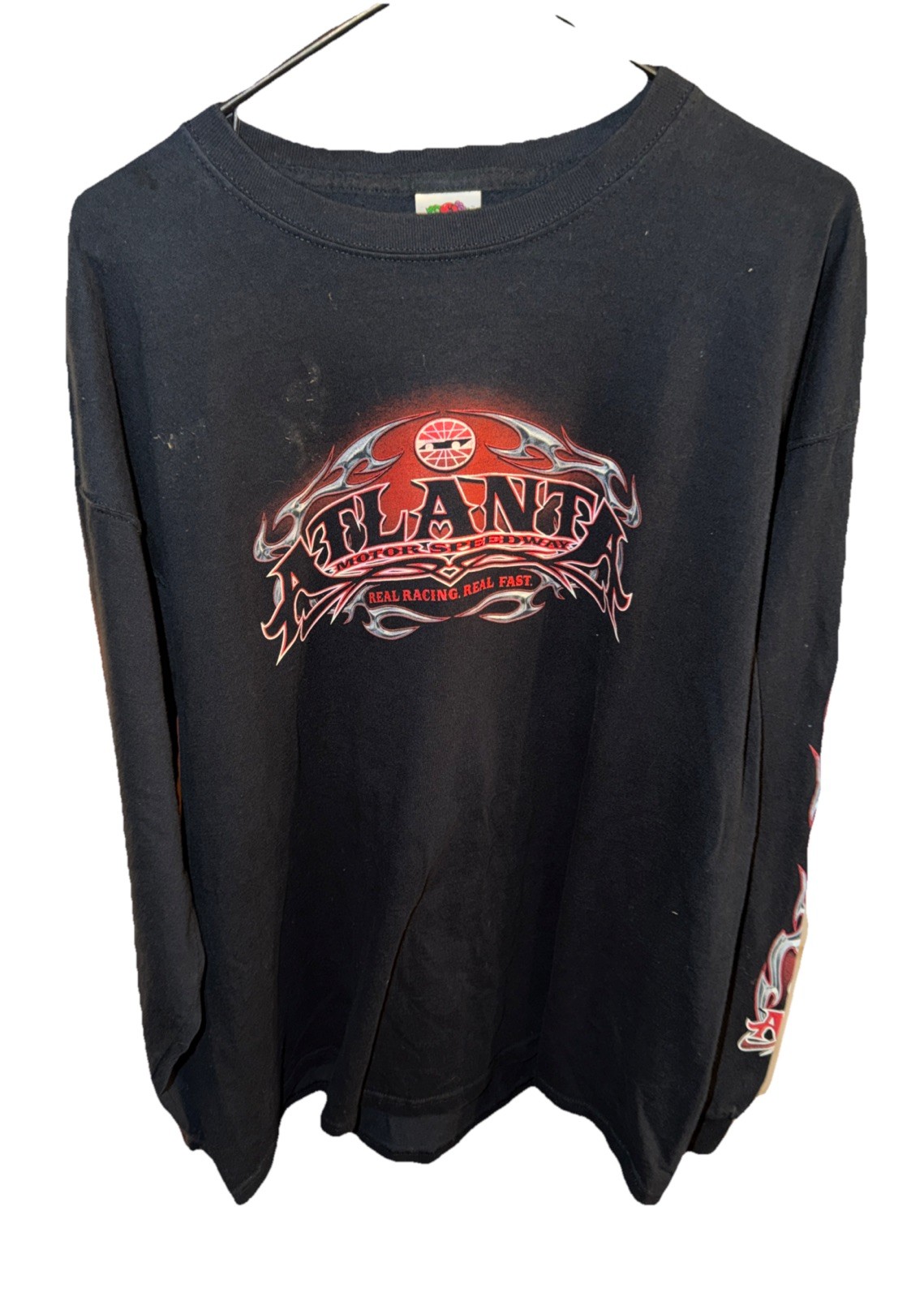 Vintage Atlanta Motor Speedway Black Long Sleeve Graphic T Shirt 2XL NASCAR