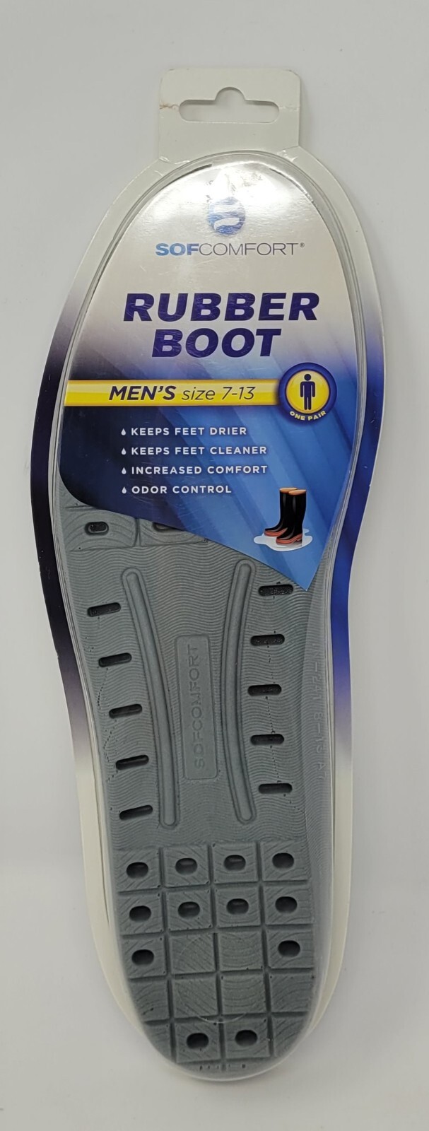 SOFCOMFORT ** RUBBER BOOT INSOLE ** MEN SIZE: 7-13 ” 1 PAIR “