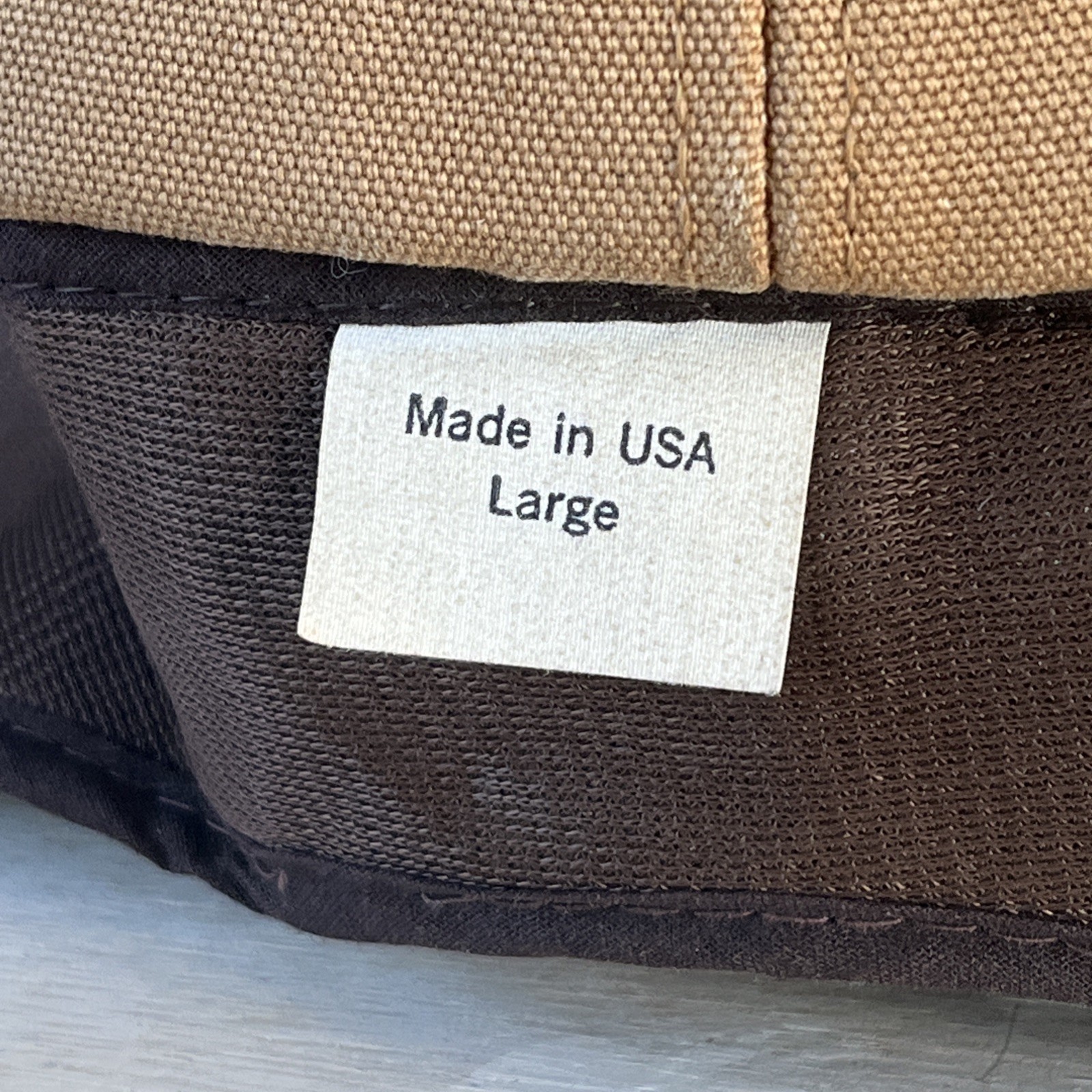 Vintage Duck Canvas Winter Ear Flap Hunting Hat Cap Brown Quilted Lined USA L