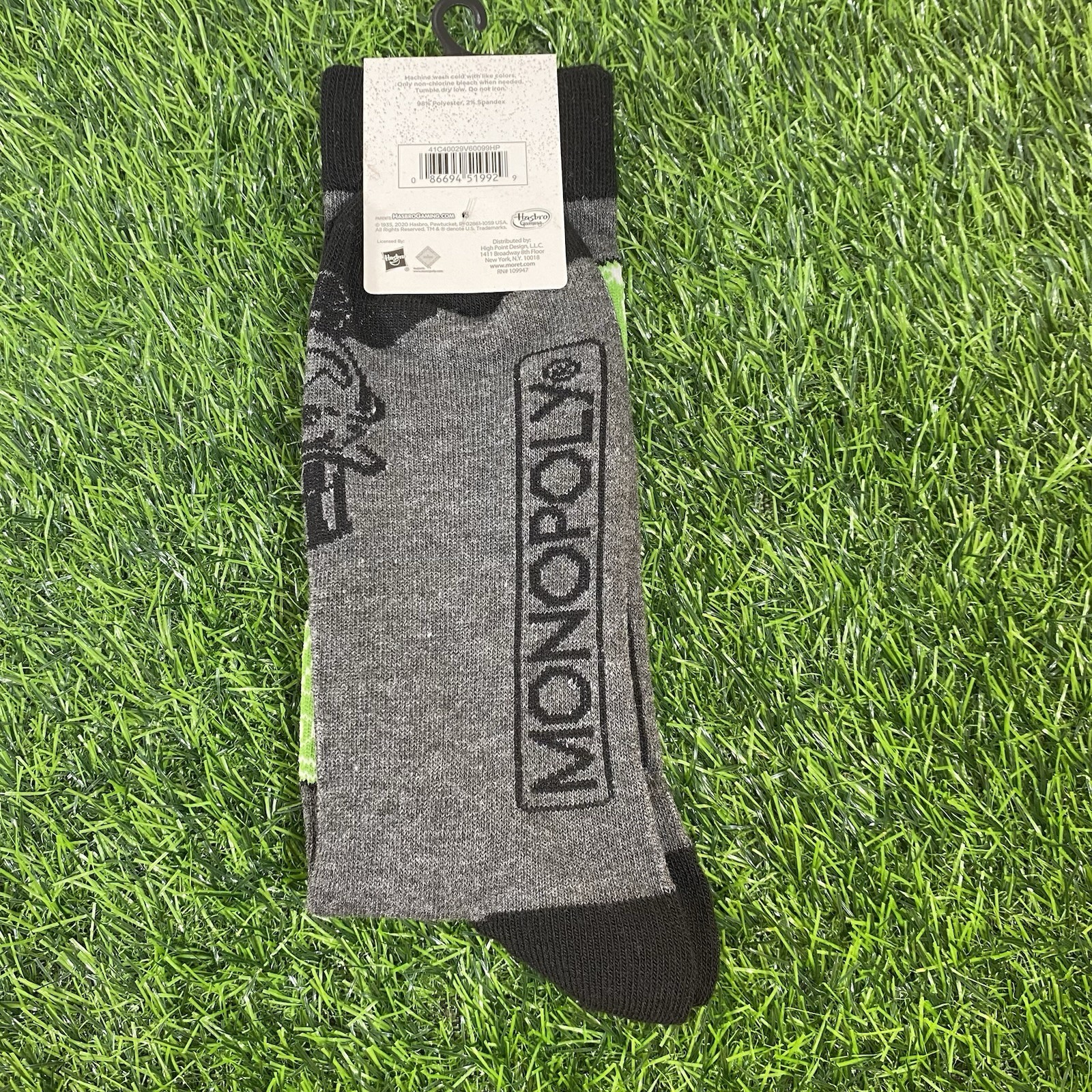 Hasbro Monopoly Board Game Mens Novelty Crew Socks Money Dress Socks 1 Pair