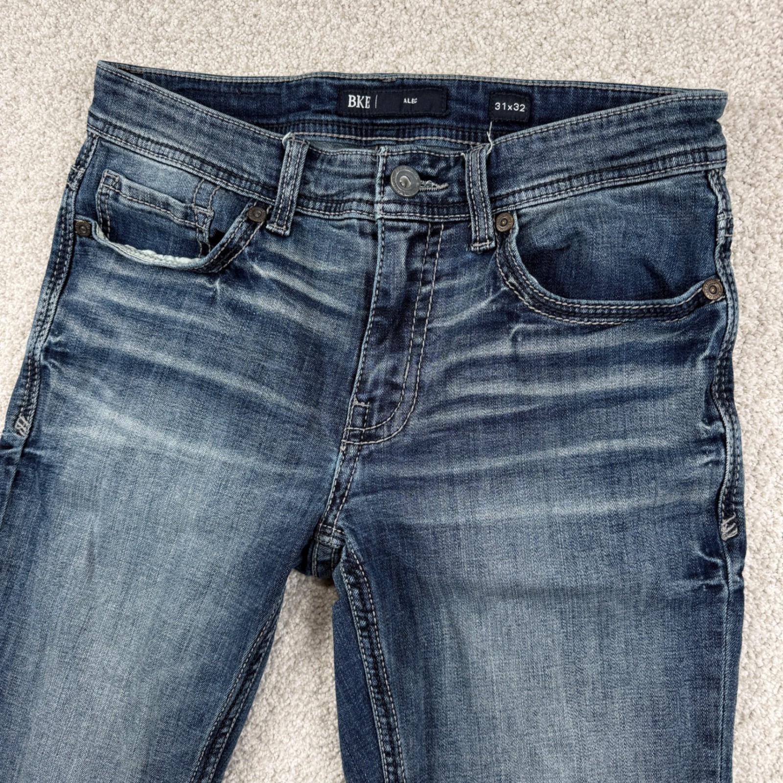 BKE Alec Slim Fit Jeans Mens 31×32 Blue Medium Wash Denim Coolmax Stretch