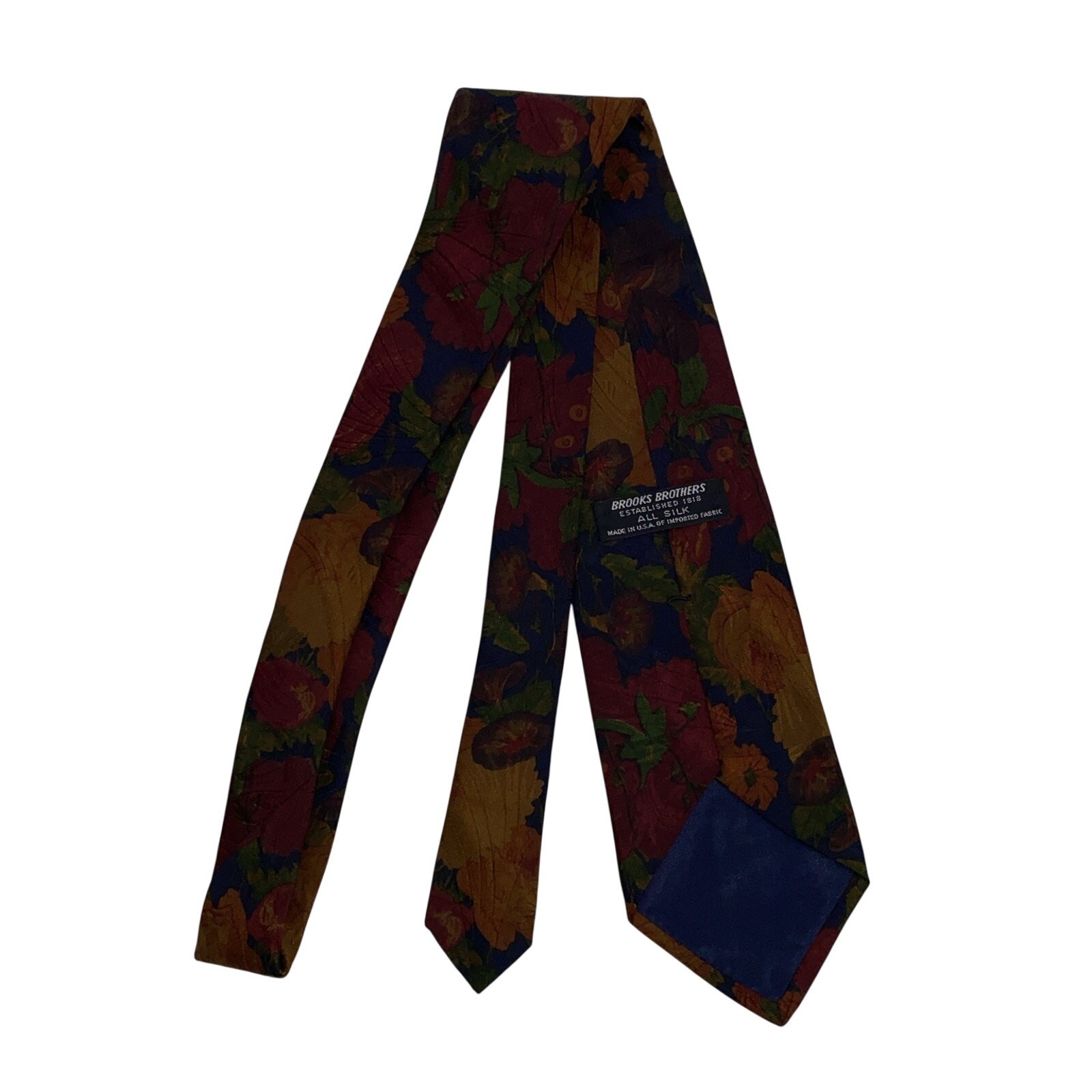 Lot (2): Brooks Brothers Ties Fall Floral Made in USA All Silk 3.5in