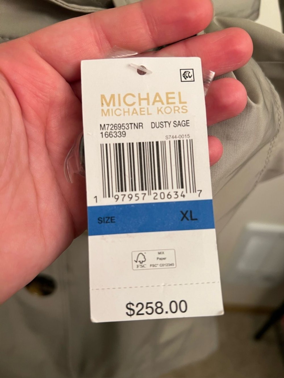 NWT Michael Kors Dusty Sage Trench Coat XL Old Money Belted Rain Jacket