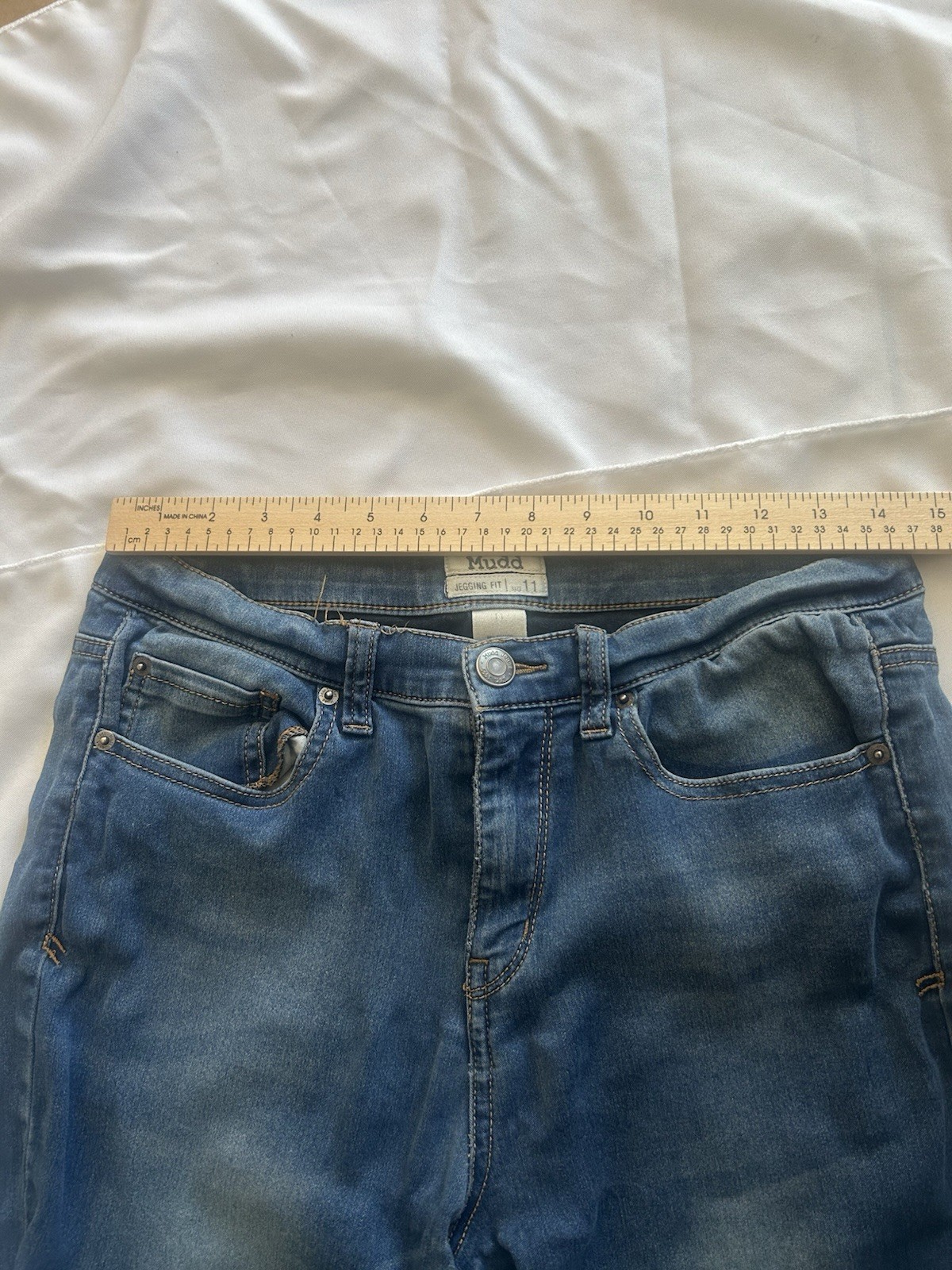 Mudd Women’s Juniors Blue Denim Jegging Jeans Slim Fit Stretch Medium Wash