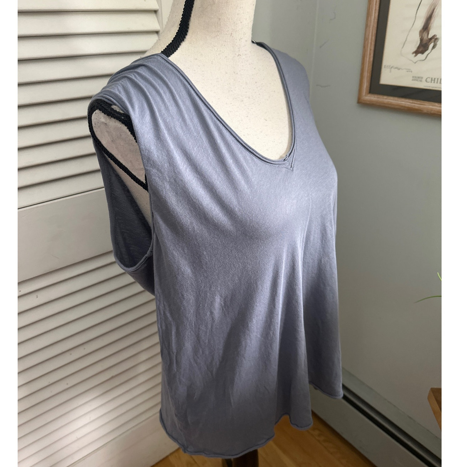 Rag + Bone Top Womens Small Gray Tank 100% Pima Cotton Relaxed Minimalist