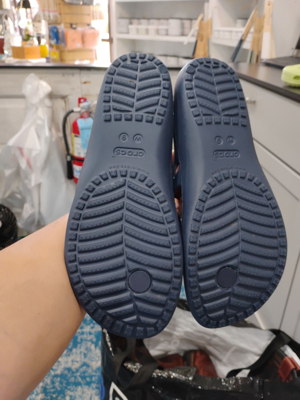 Crocs Kadee II Blue Flip Flops Thong Sandals Size W9