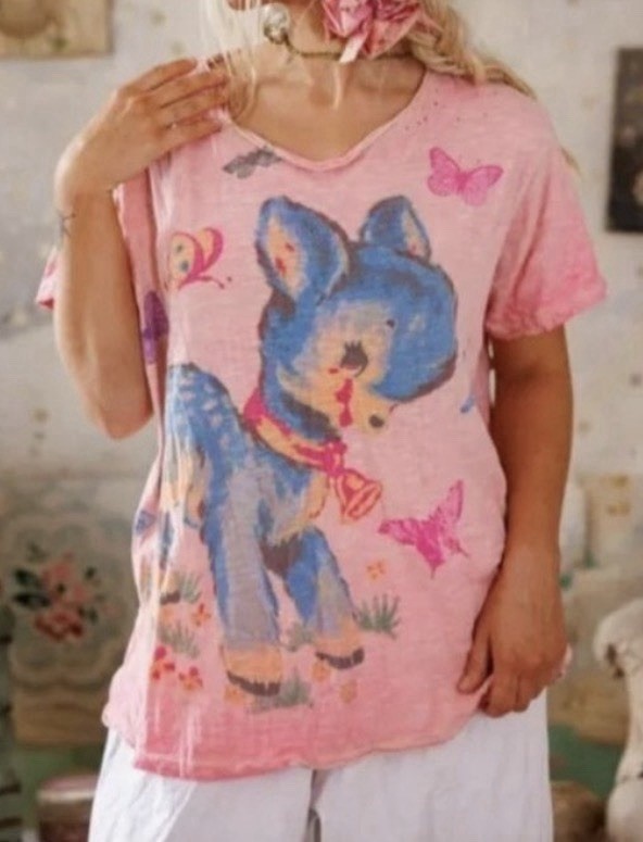 SOLD OUT Magnolia Pearl My Pet Tee In Azalea Dip Dye, Top 2274, New With Tags