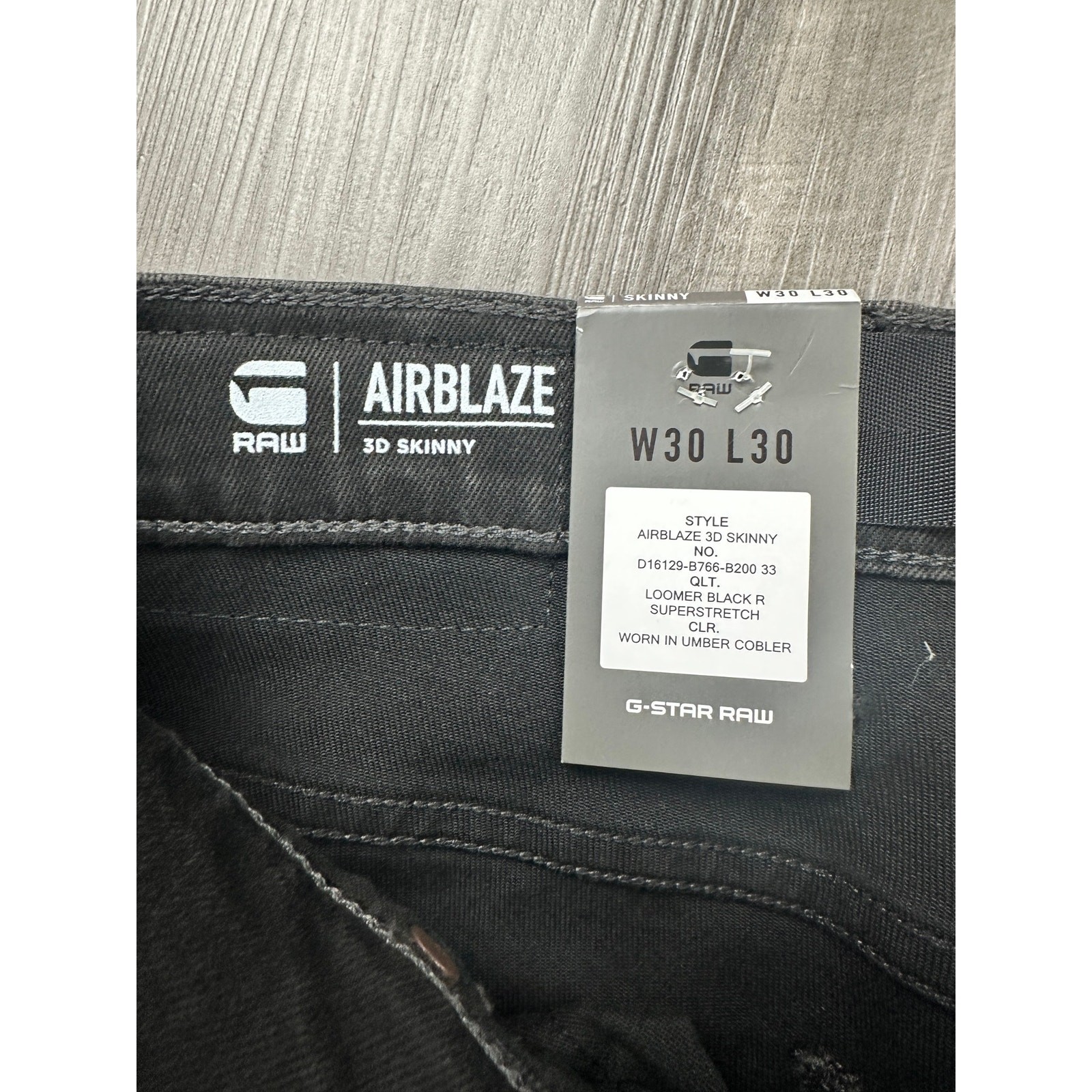 G-Star Raw Airblaze 3D Skinny Jeans Mens 30×30 NWT Loomer Black Stretch 32 Waist