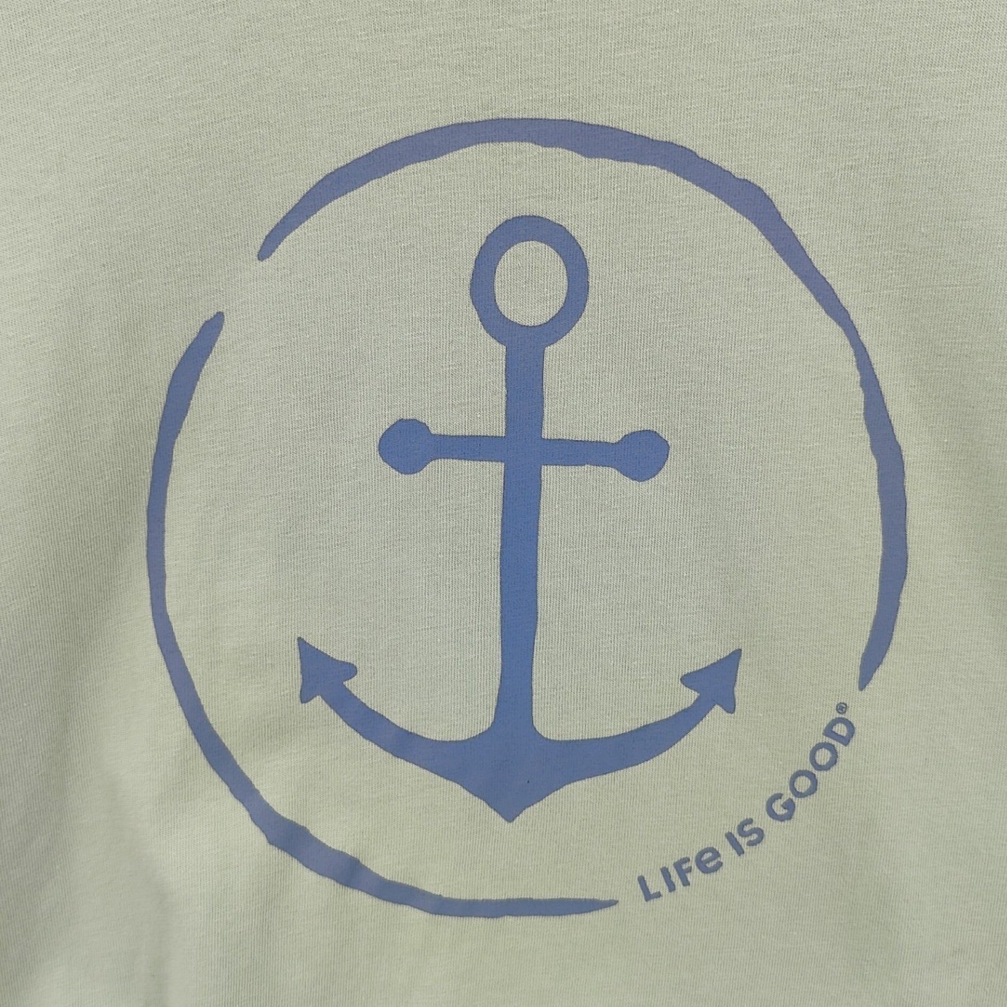 Life Is Good Mens Nautical Anchor Crusher Tee XXL Green Short Sleeve Top Cotton