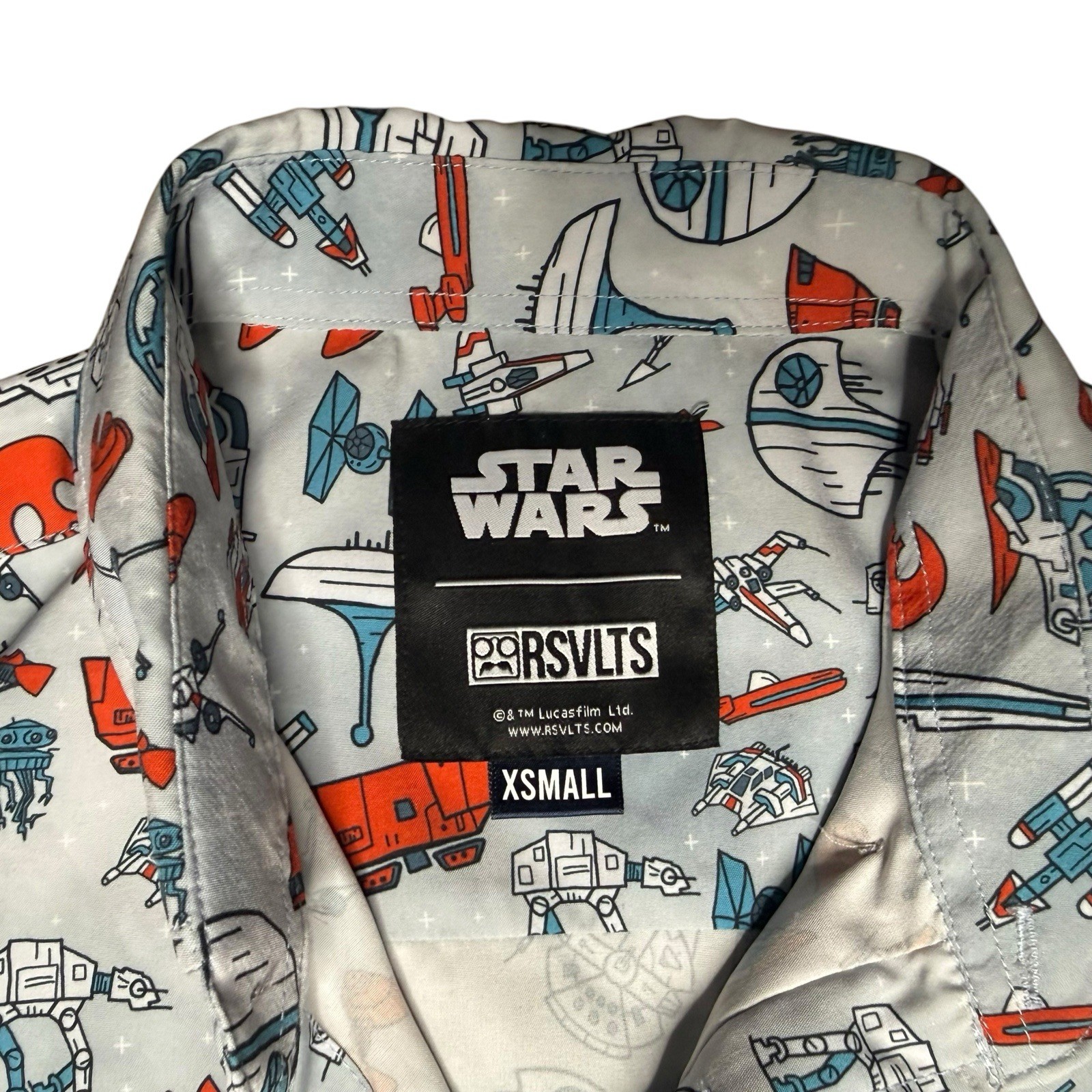 Star Wars RSVLTS Cartoon Ships SDCC 2025 Exclusive Button Up Size XS