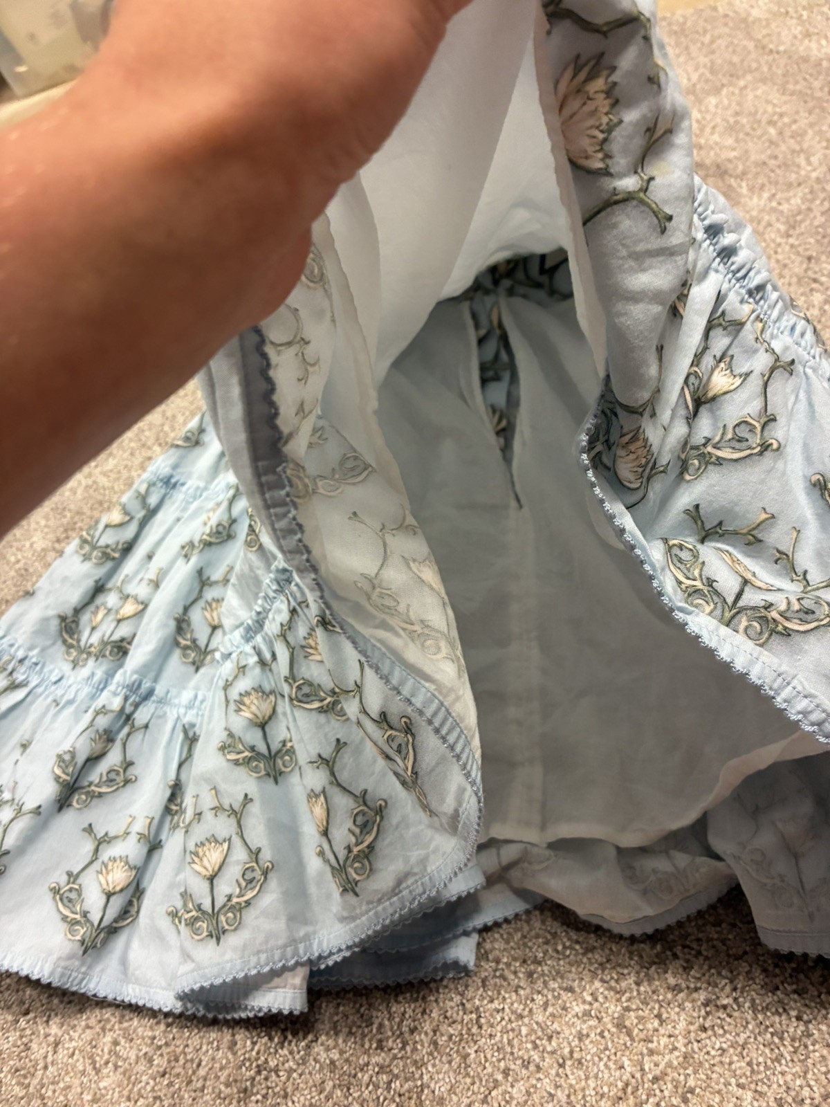 Agua by Agua Bendita Lima Laguna Mini Dress Blue Floral W Humingbirds SZ XS