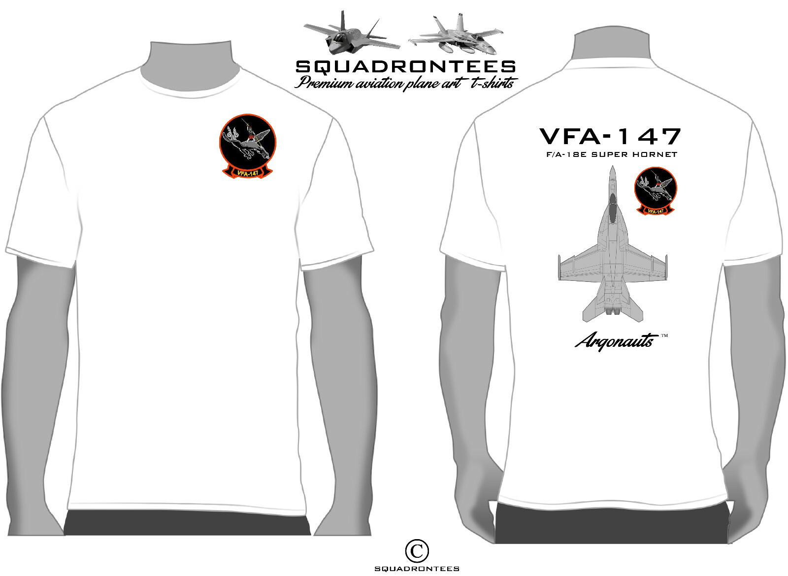 VFA-147 Argonauts F/A-18 Squadron T-Shirt D2 – USN Licensed Product