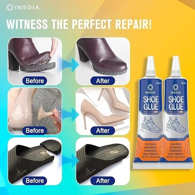 Shoe Glue Sole Repair Kit Heavy Duty Shoe Adhesive Waterproof Flexible Clear Fix