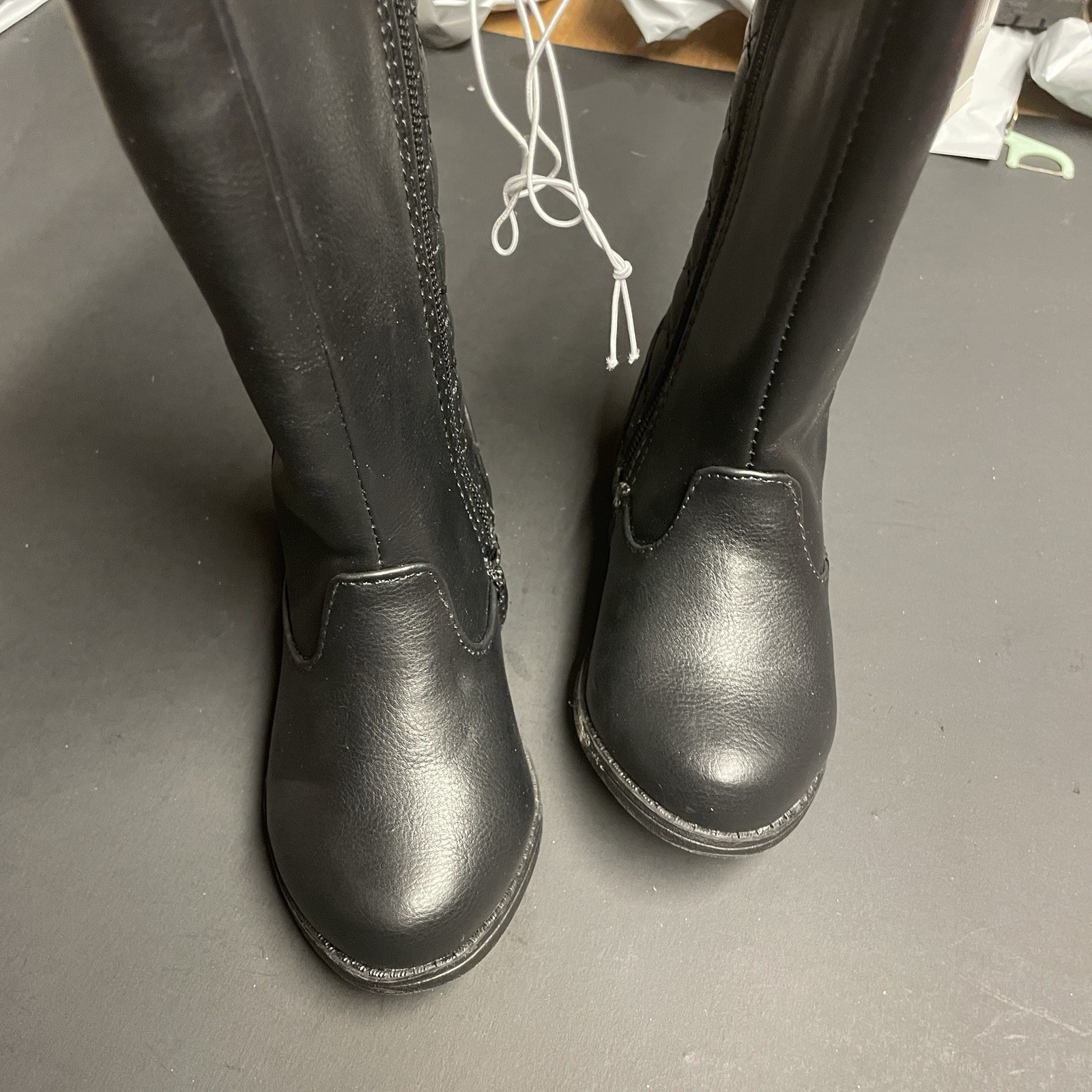 Piper TG CINA Size 6 Zip Up Toddler Boots Black With Adjustable Buckles 12646