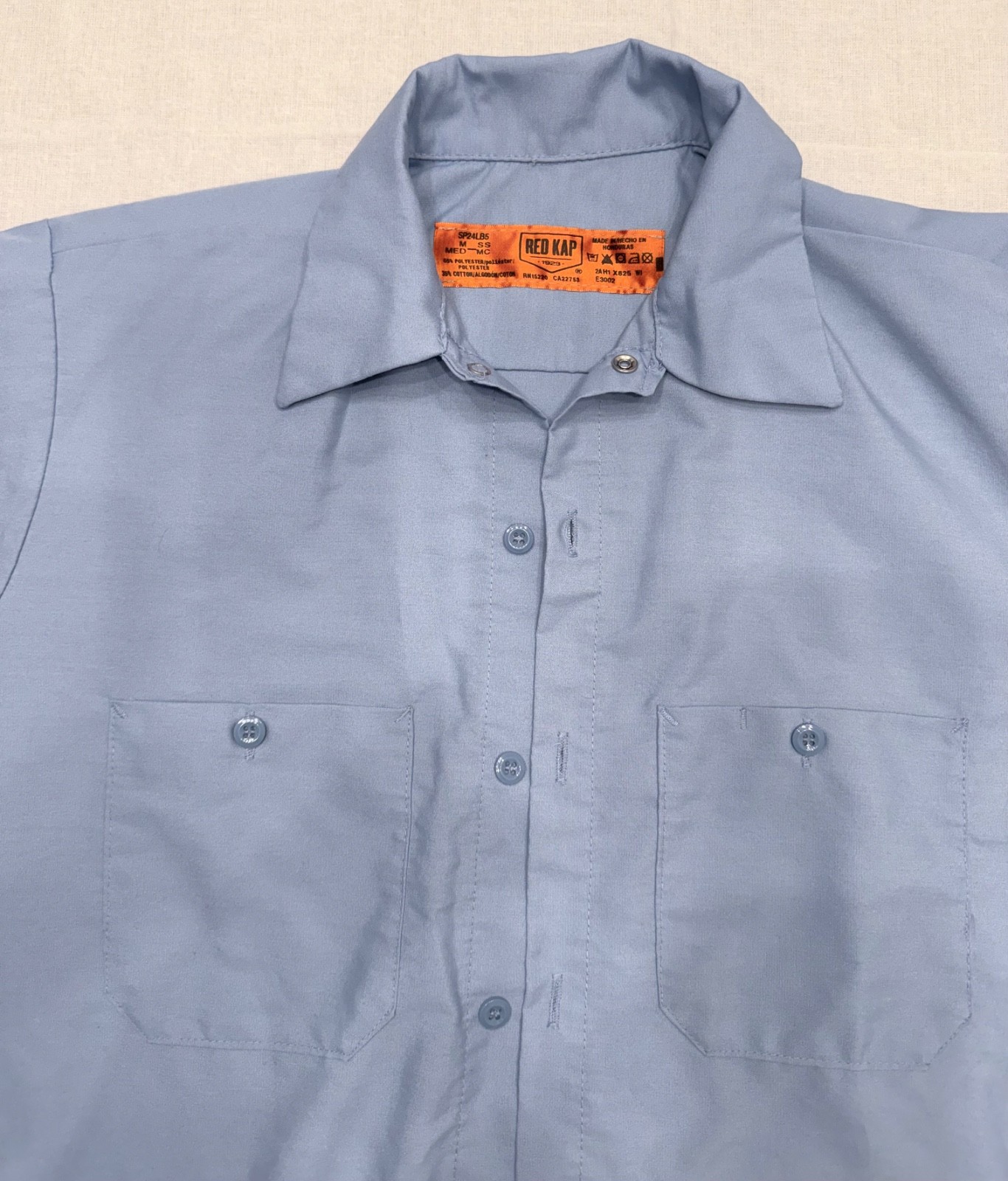 Red Kap Men’s Short Sleeve Industrial Work Shirt Sz Medium Lt. Blue SP24LB5
