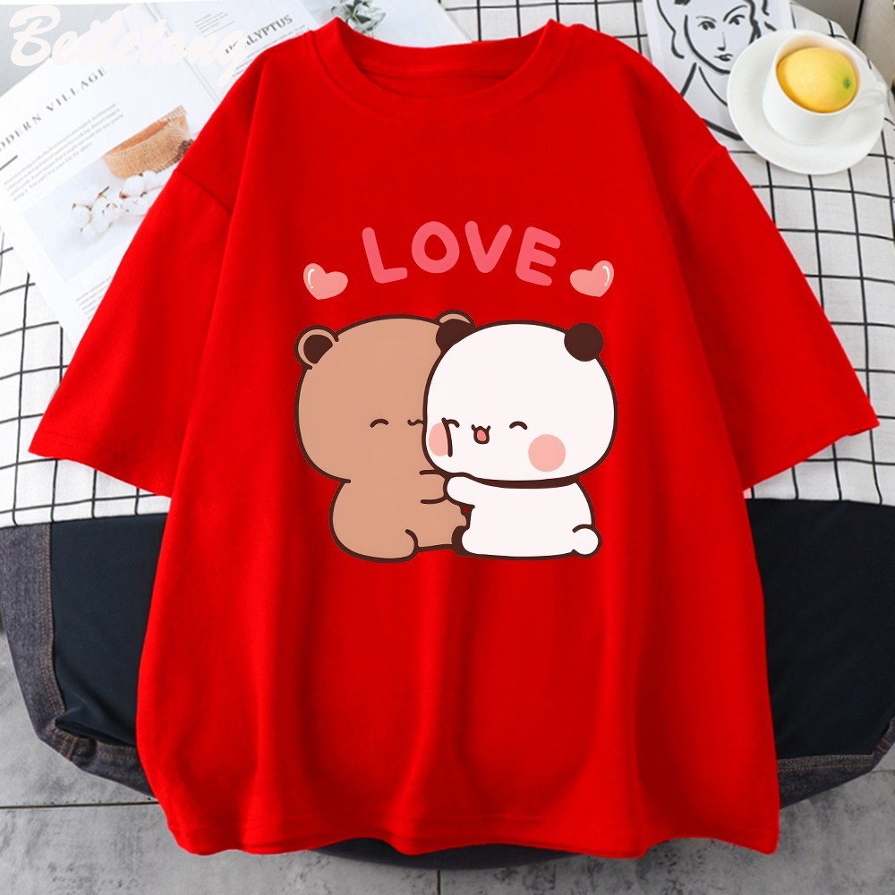 Panda Bear LOVE T Shirt Cotton Bubu Dudu Couple T-Shirt, Valentine Gifts S to 5X