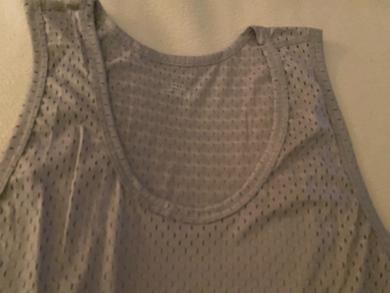 Men’s Polyester Tricot Quick Dry US Size XL (China 3XL) gray mesh tank top NWOT