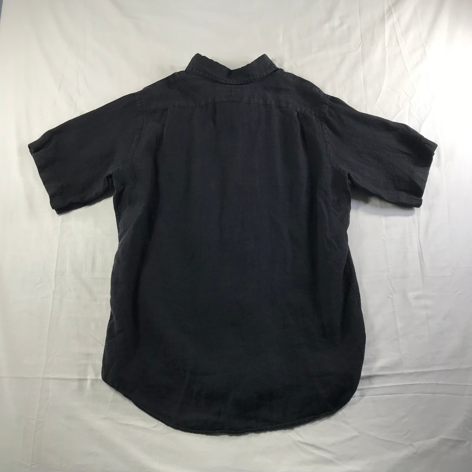 Daniel Cremieux Classics Mens Black 100% Linen Short Sleeve Button Down Shirt M