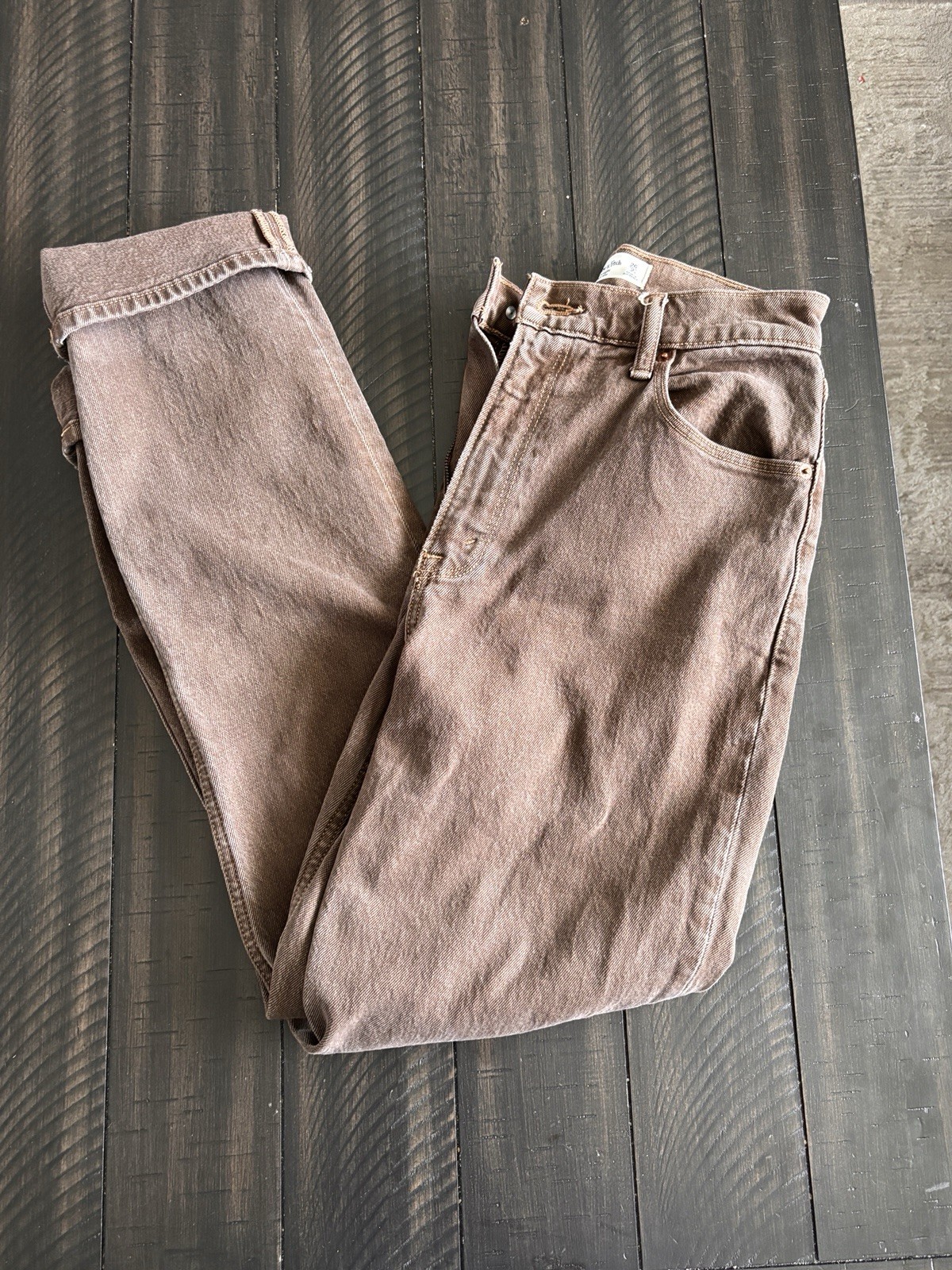 Abercrombie & Fitch ’90s Straight Ultra High Rise Brown Jeans Medium Wash 26