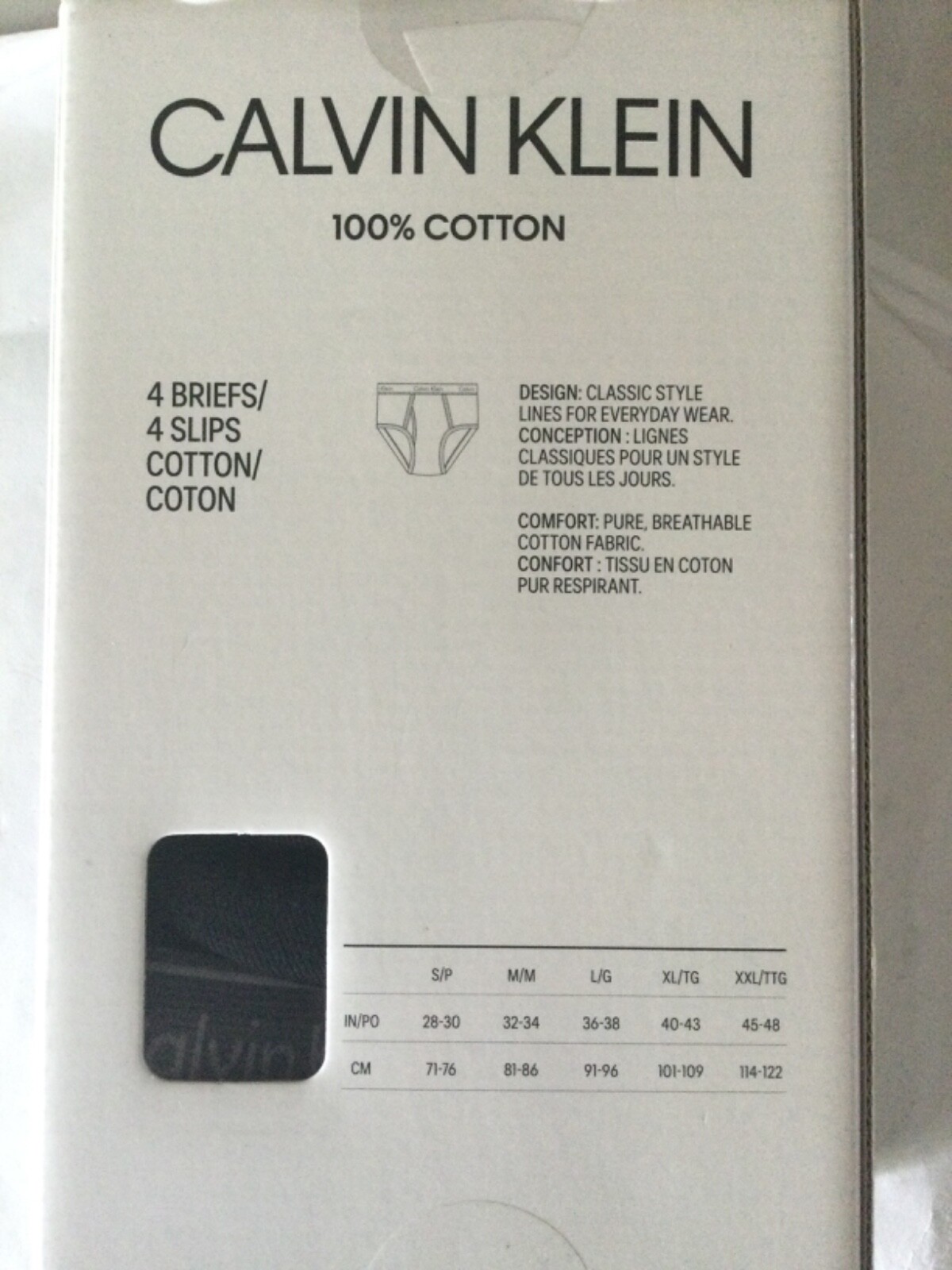 Calvin Klein 100% Cotton Classic Fit 4 Pack Brief New Box Black Red Green Purple