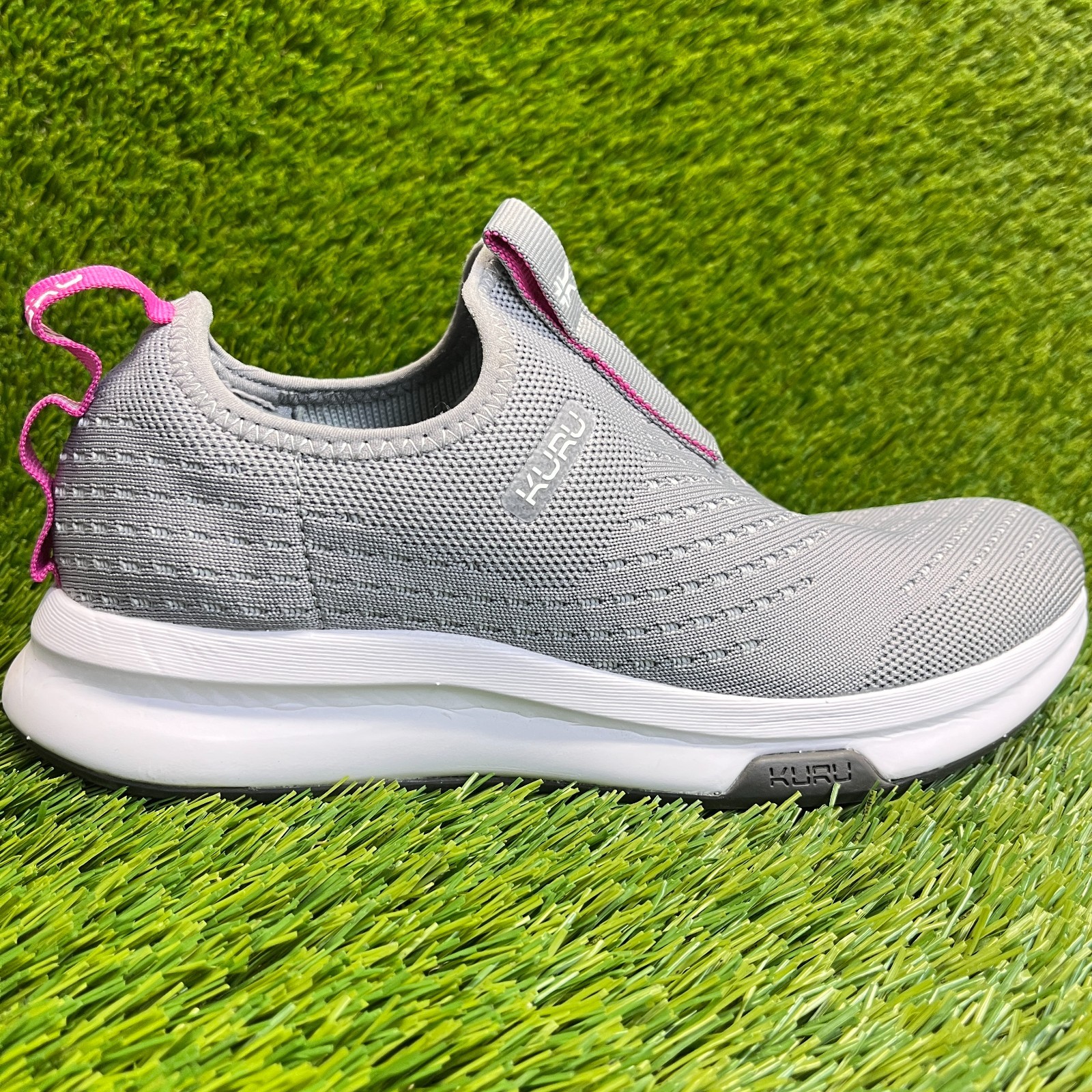 Kuru Atom Womens Size 8 Gray Purple Athletic Walking Slip On Shoes Sneakers