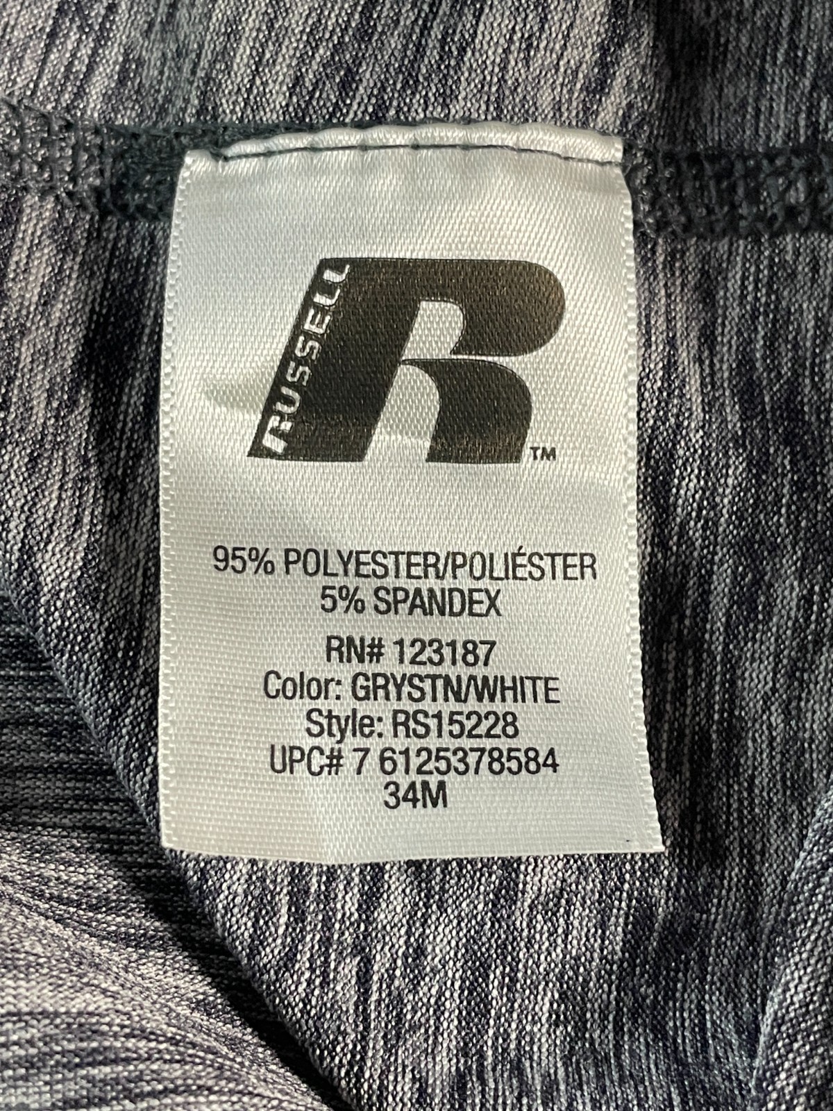 NWT Russell Athletic Dri-Power 360 Performance V Neck Tee Mens Medium Gray