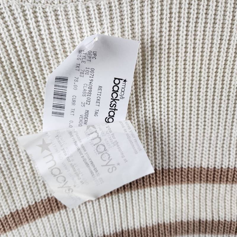 Three Dots Abigail Striped Crewneck Sweater Women’s XL Sugar Swizzle Stripe L/S