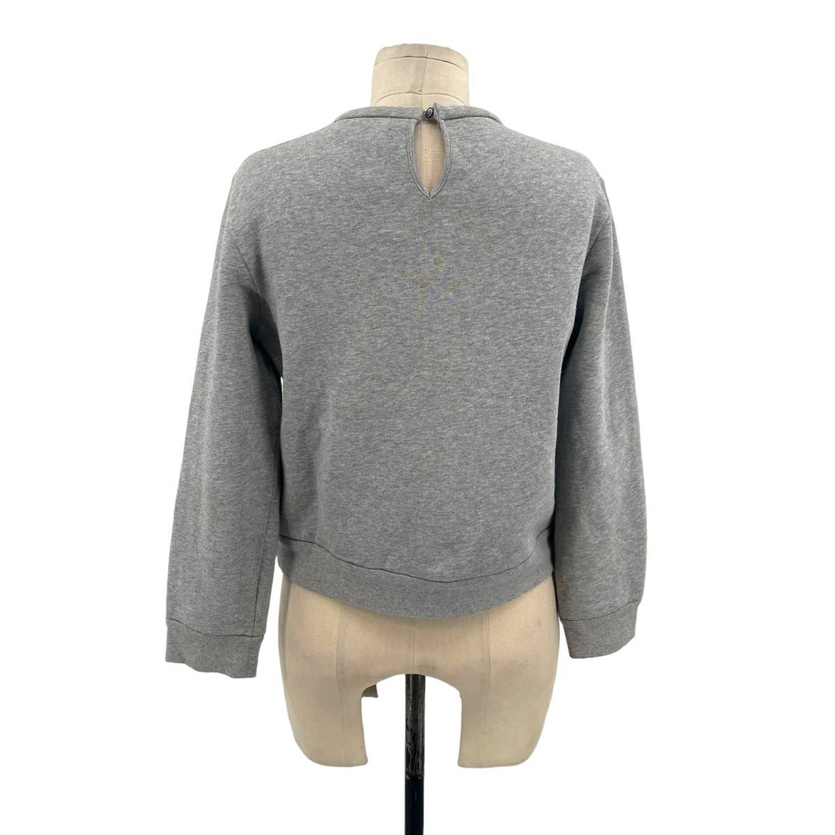 No 21 Lace Panel Sweatshirt Gray Keyhole Back Size 40 / US Small