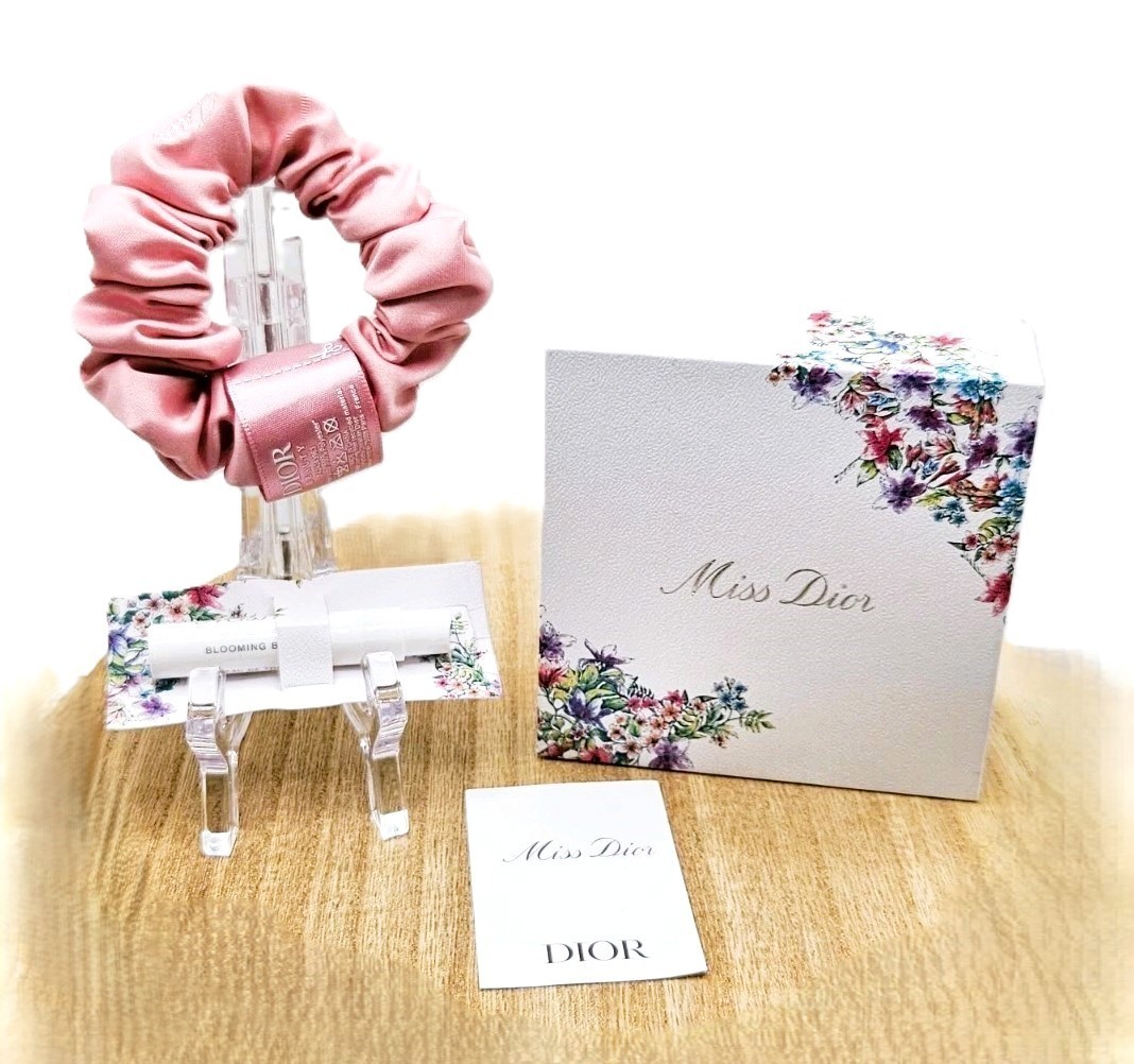 Miss Dior Pink Hair Scrunchie + Blooming Bouquet EDT Sample Spray Limited Ed NIB