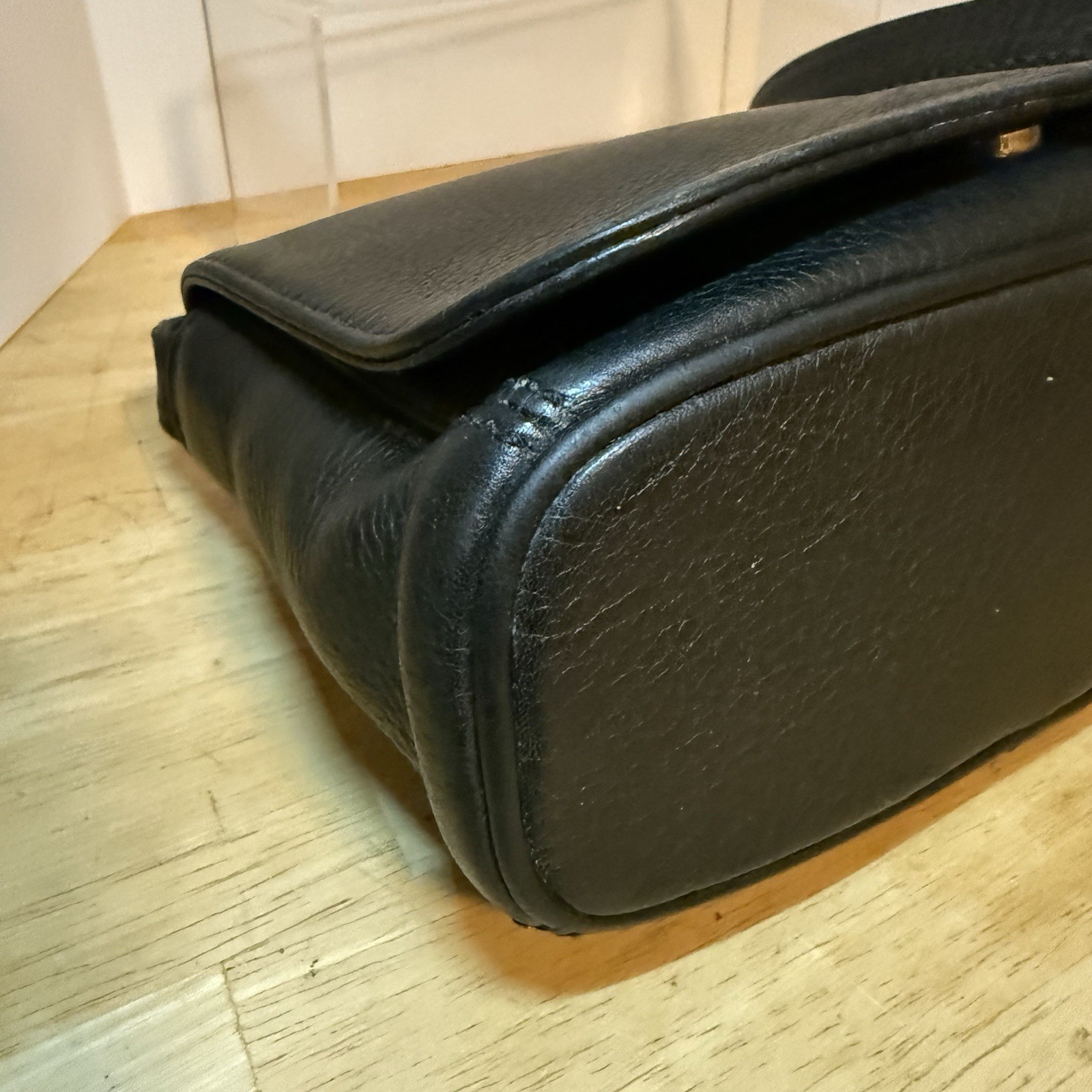 Coach 1997 Vintage G7M-4929 Sonoma Small Full Flap Black USA Full Grain Cowhide