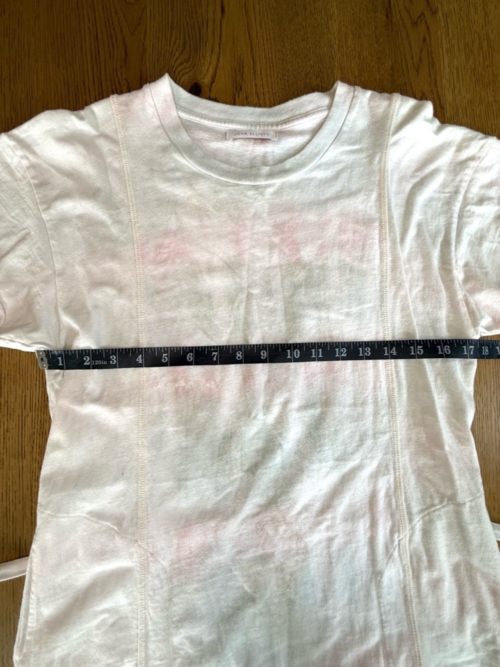 John Elliott Pastel Tie Dye T Shirt Dress Tie Waist Pink White Size S