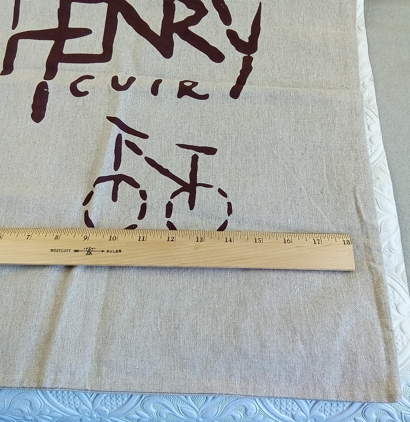 Henry Cuir Brand Printed Linen Dust Bag Only 23″h 19″w Draw String