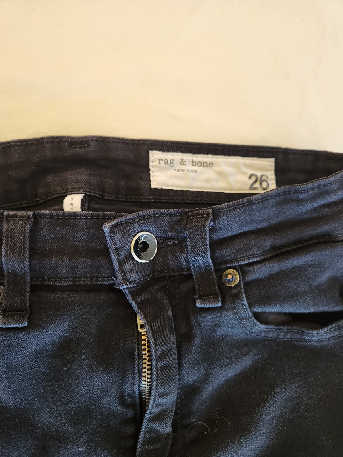 rag & bone “Modele” High Rise Ankle Skinny Jeans Black Size 26 Classic Stretch