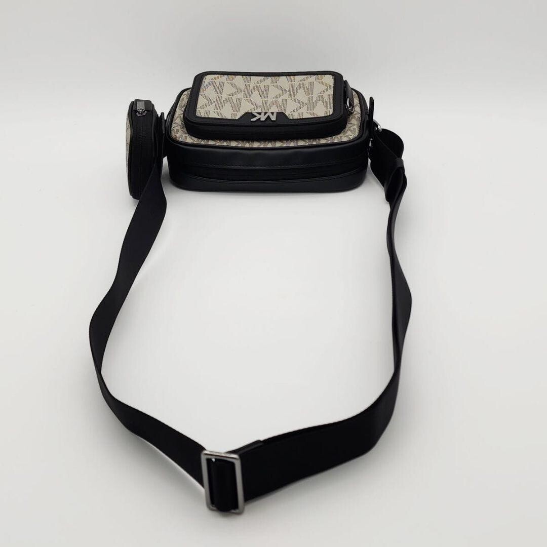 Michael Kors MK Signature Black PVC Crossbody Shoulder Bag Adjustable Strap