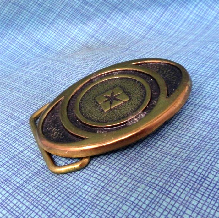 Pacific Bell Emblem Belt Buckle Employee Uniform Brass Vtg 80s Synanon .NOX154