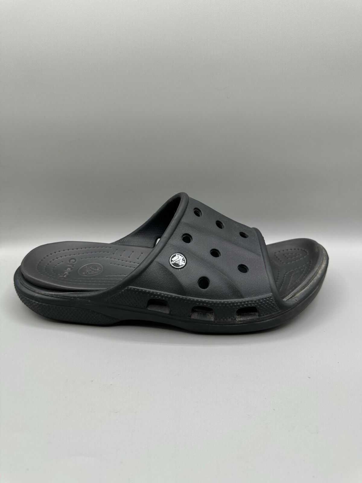 Crocs Baya Slide Open Toe Sandals Men 11 Black Rubber