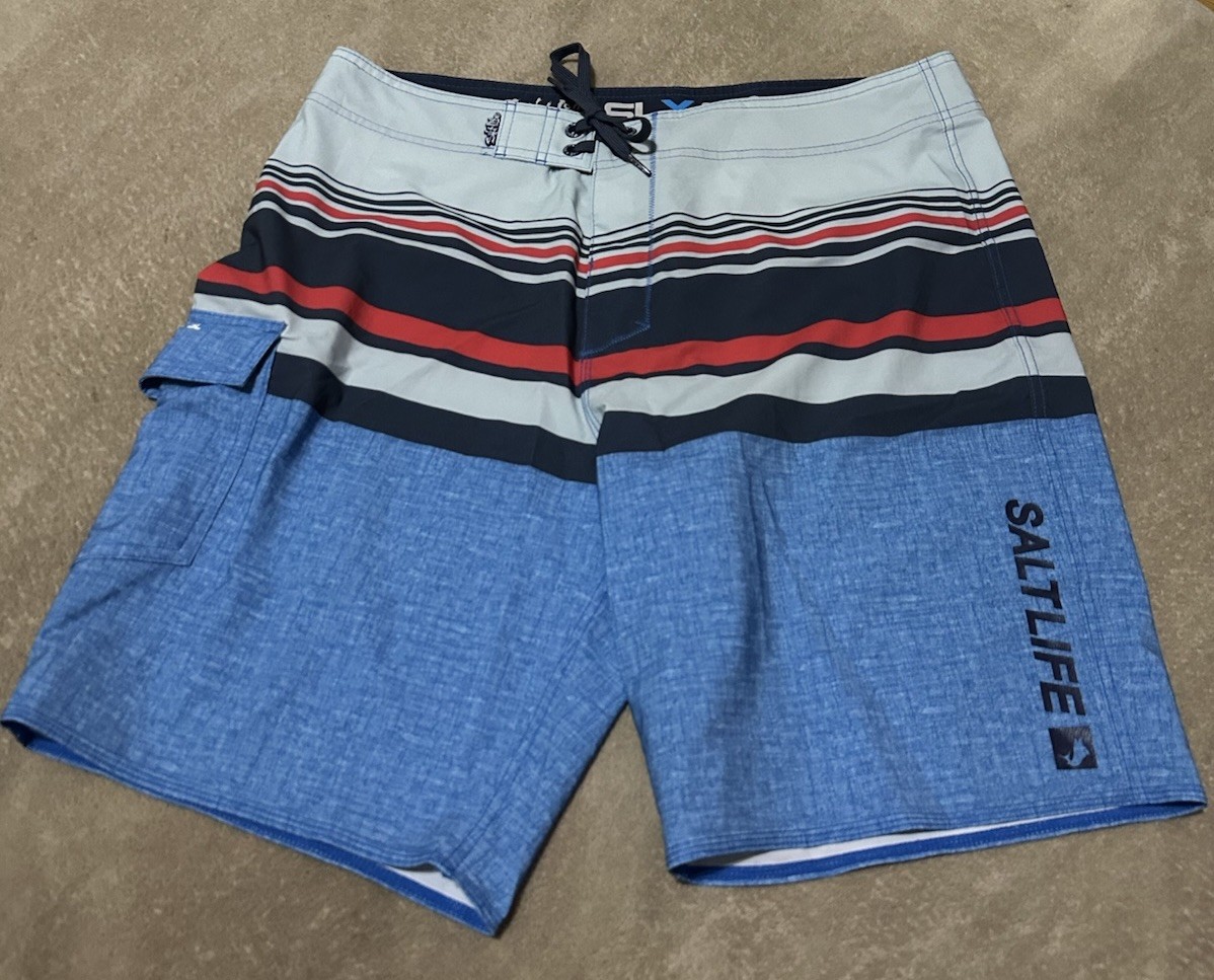 Salt Life SLX-QD & Hurley Phantom Men’s Board Shorts Lot 2 Size 34 Striped