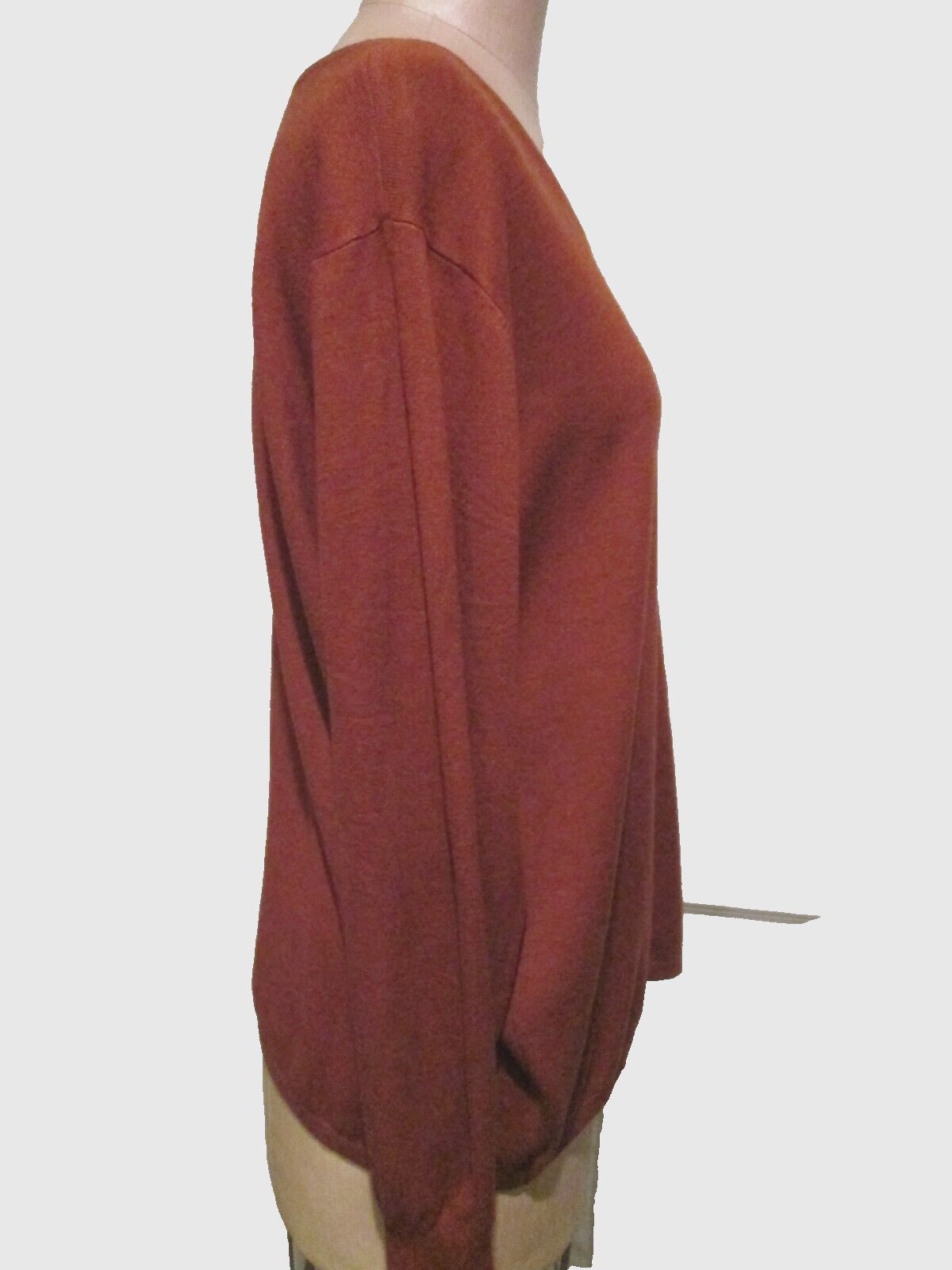 MILANO ESSENTIAL RUST L/S V-NK SWTR SZ XL EXC COND! SOFT KNIT CAREER/CAS WASHBLE