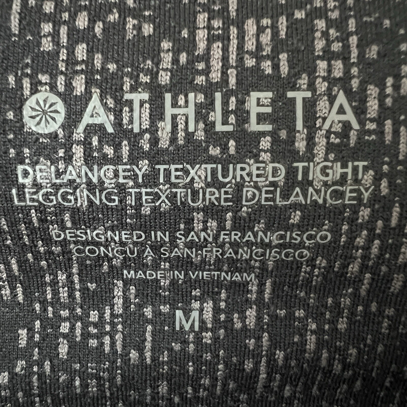 Athleta Delancey Textured High Rise Zip Pocket Tight Legging Work Travel Size M
