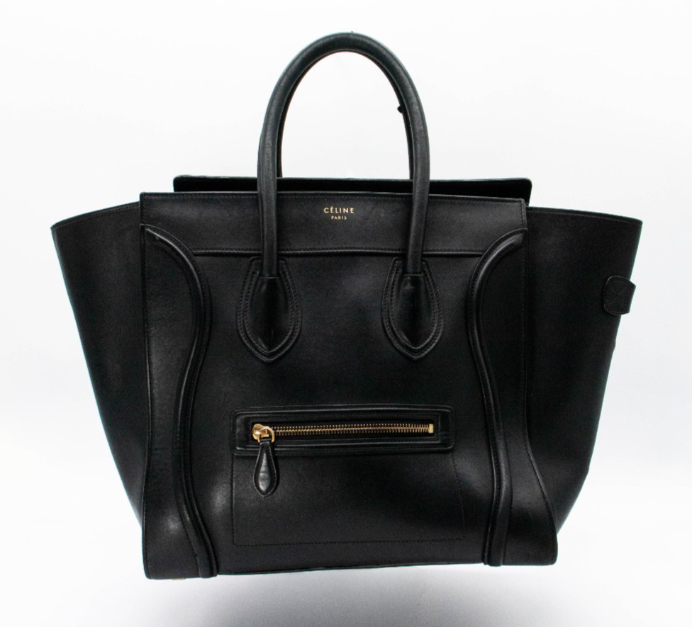 Celine Luggage Mini Tote – Black Smooth Leather – Gold Hardware