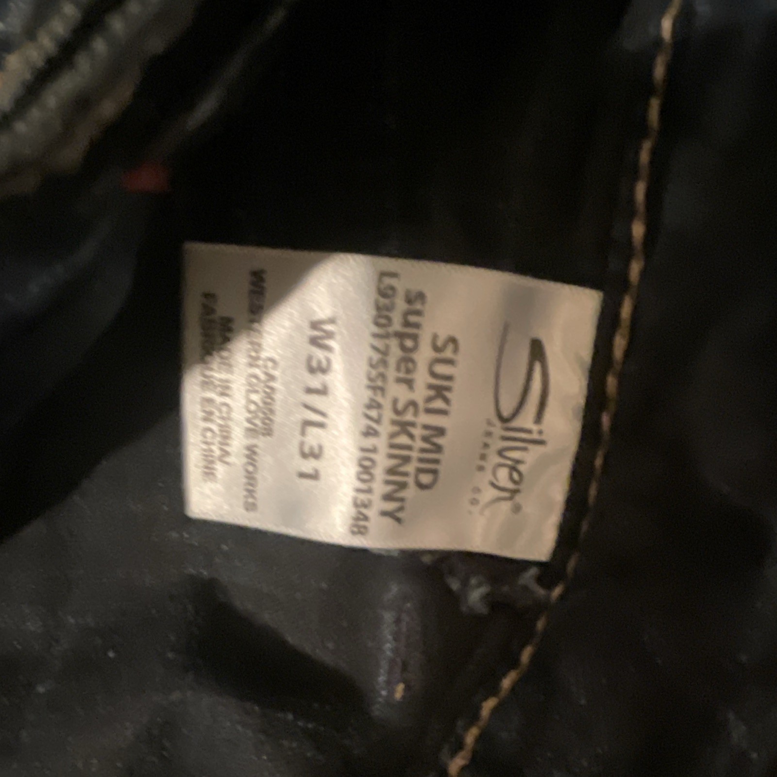 Silver Jeans Men’s Suki Mid Rise Super Skinny Dark Wash Blue Denim Jeans 31×31
