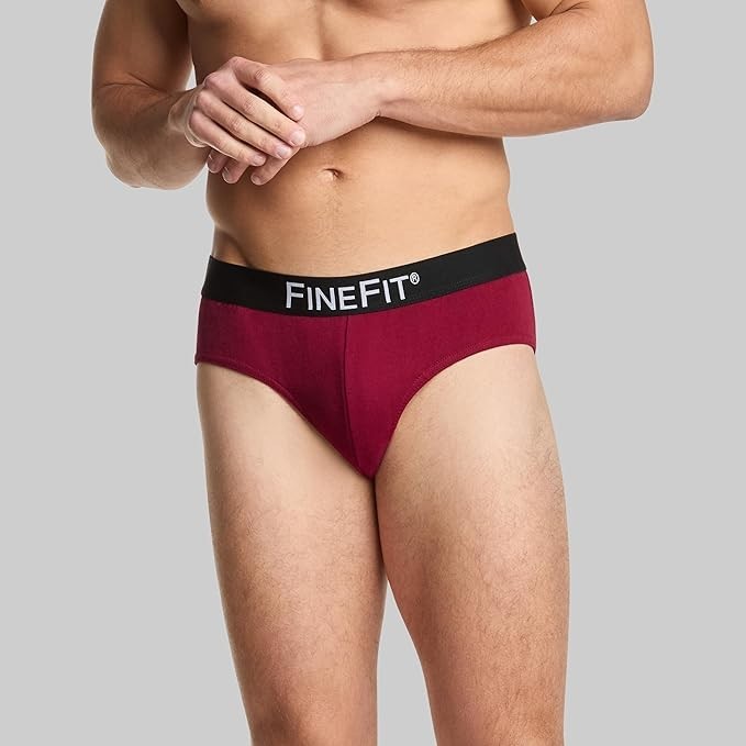 6 Pack Fine Fit Men Classic Briefs Cotton Brief Fit Underwear Solid Colors S-XL