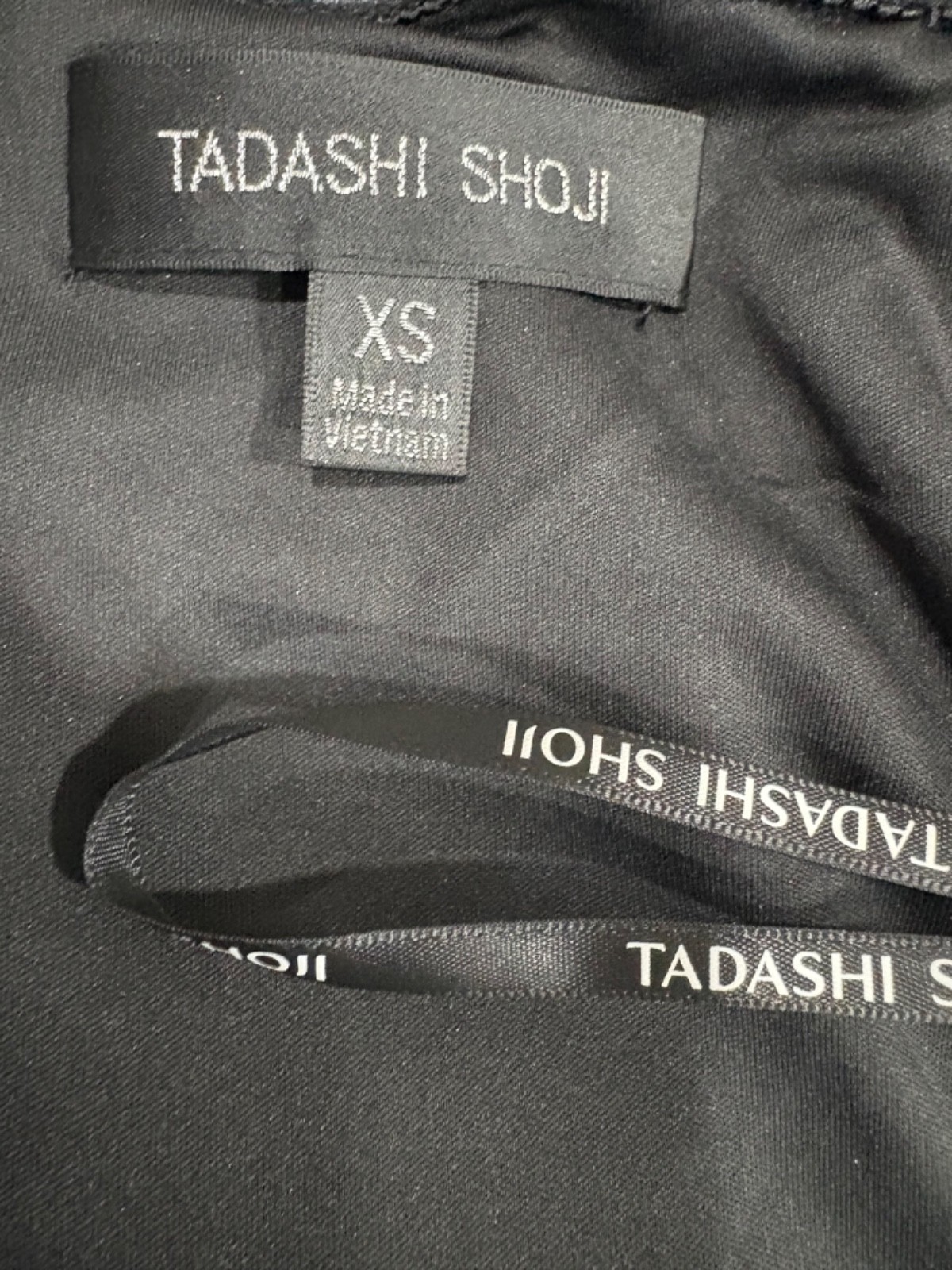 TADASHI SHOJI RUCHED OFF THE SHOULDDER BLACK METALLIC GOWN SIZE XS $488