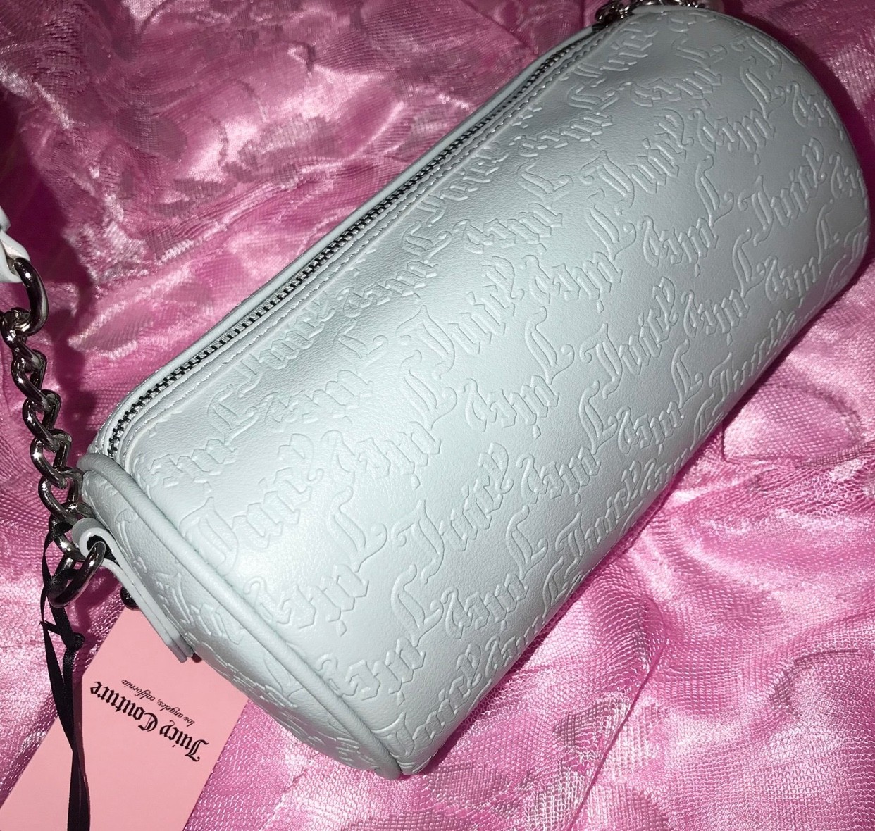 Juicy Couture 2pc Pearl Mint/ Purple Shoulder Roll Bag