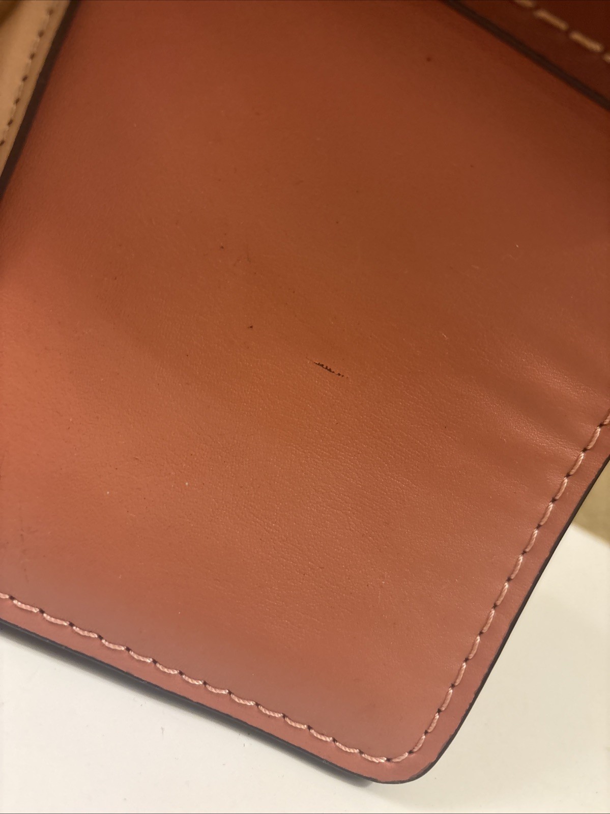 COACH WILLIS 2 Tone Brown LEATHER 2-WAY W HANDLE CROSSBODY BAG 10” Stain (o66
