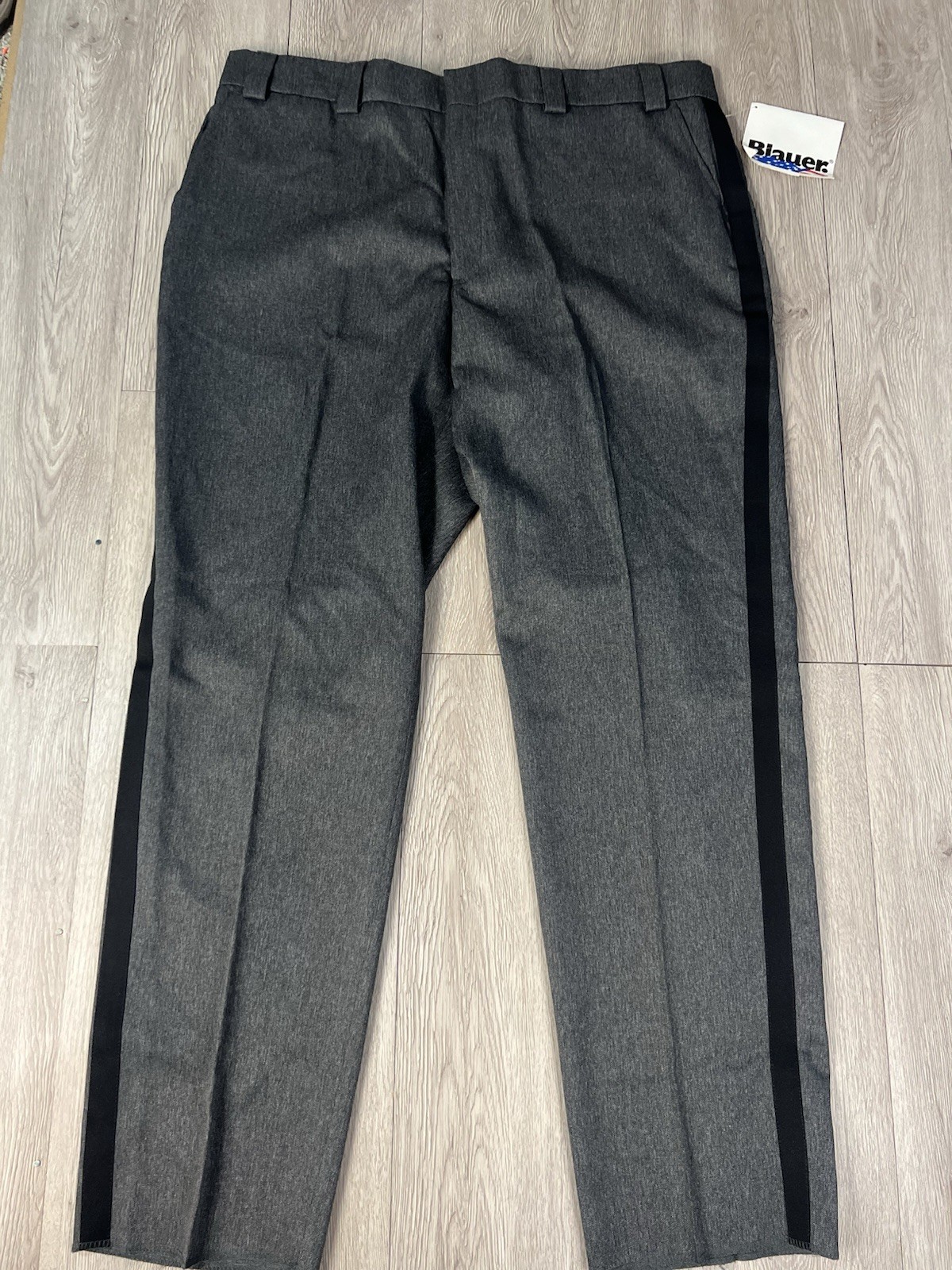 New Blauer Lonestar 8651 Serge Trouser Size 46 Reg Gray Heath Black Stripe New
