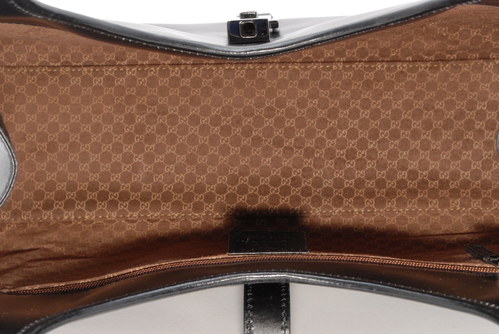 GUCCI Jackie Black Leather Hand Bag