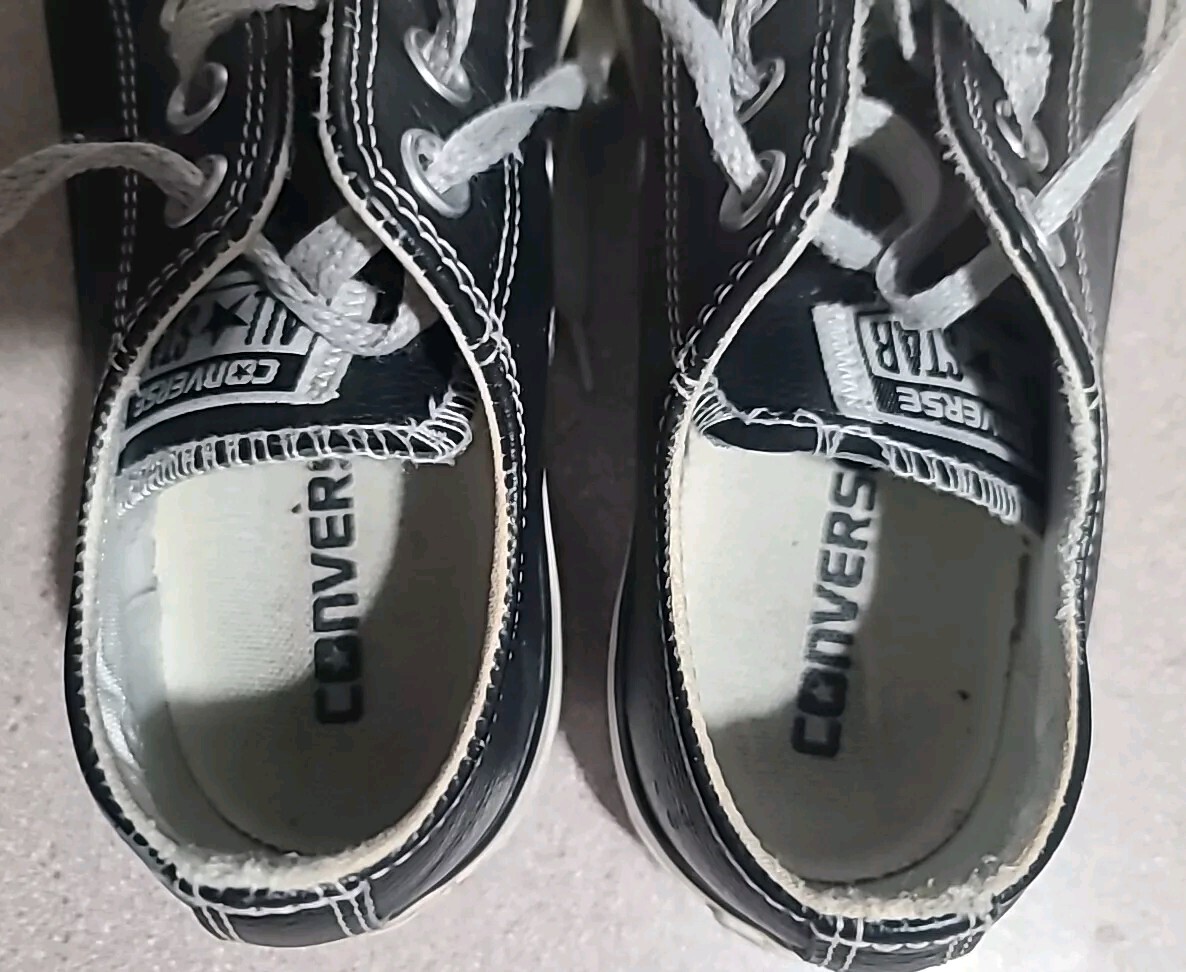 Converse CTAS All Star Low Top Sneakers Black Leather Size 5 Men 7 Women Unisex