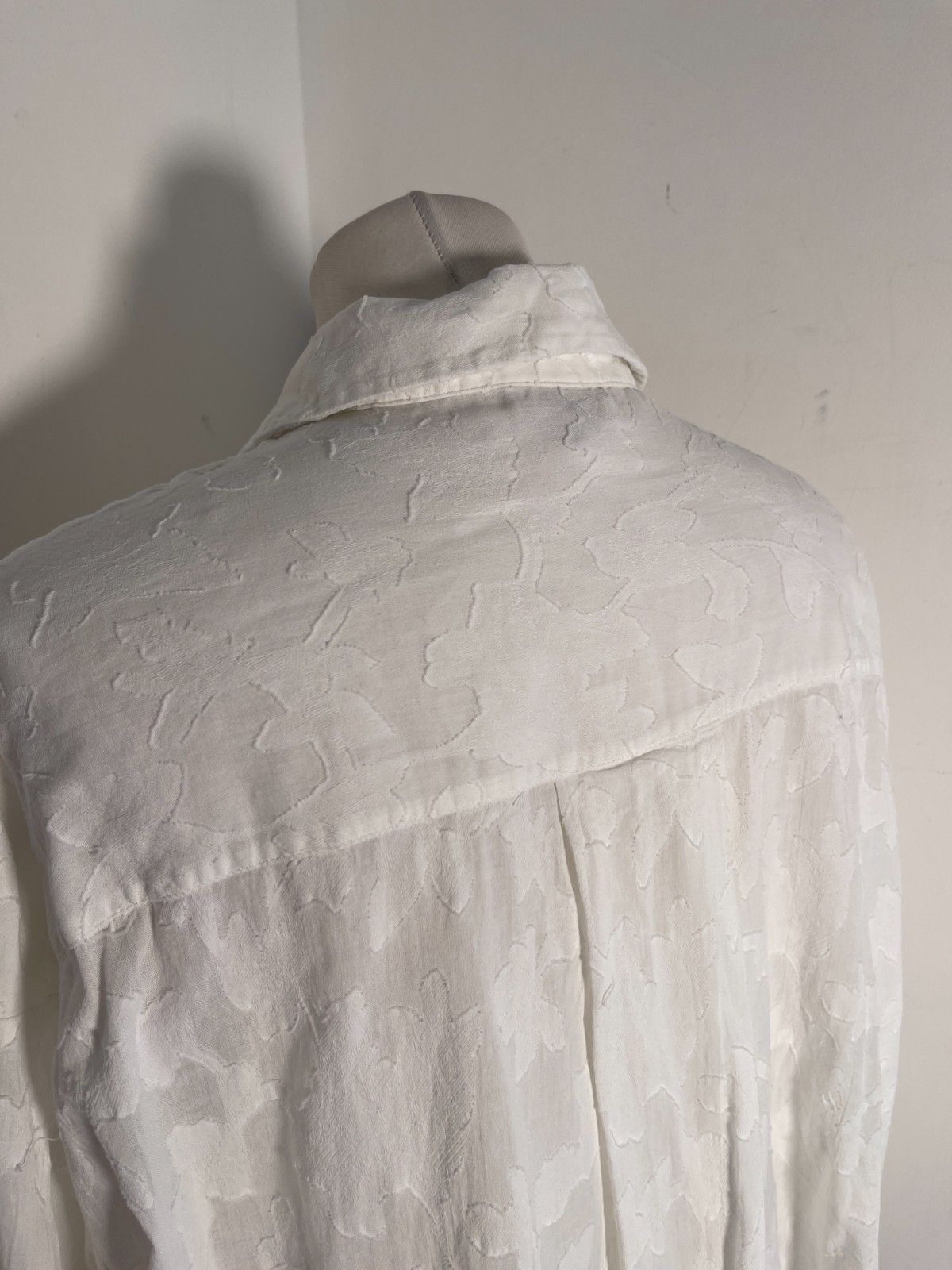 Oliver Bonas oversize blouse top 16 VGC shirt woven print pattern white