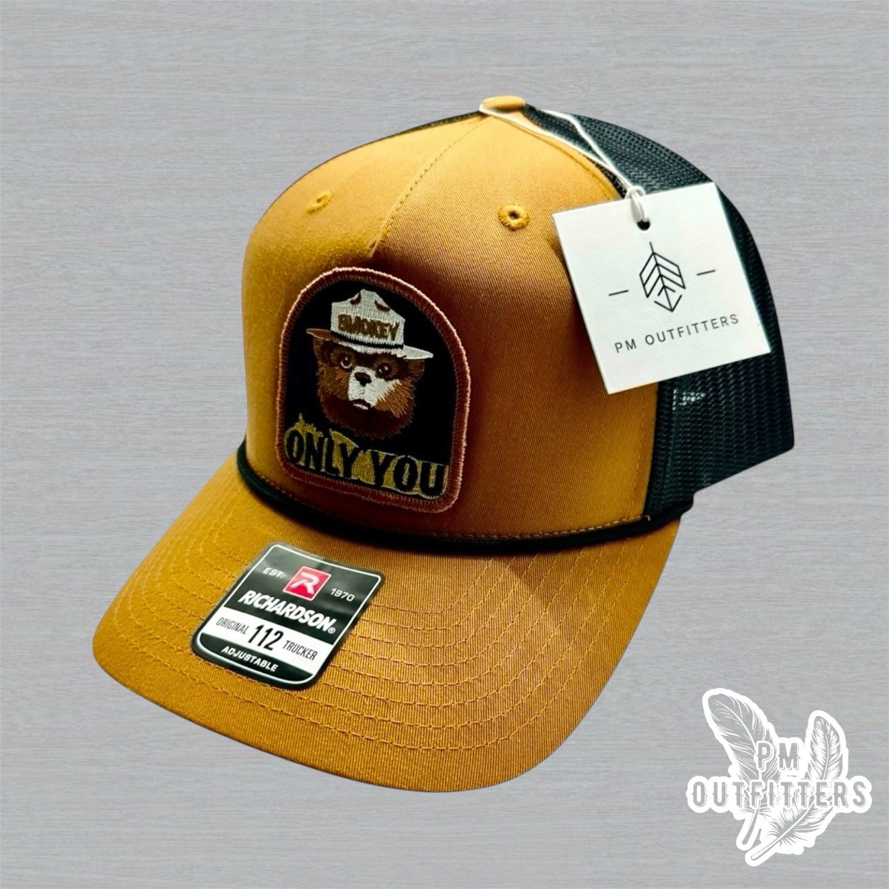 Vintage Retro Smokey Bear “Only You” Patch Richardson 112 Rope Trucker Hat